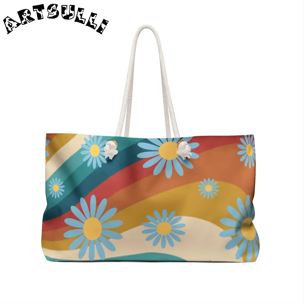 JAKKOUTTHEBXX Psychedelic Floral Hills Multi-Color Weekender Bag