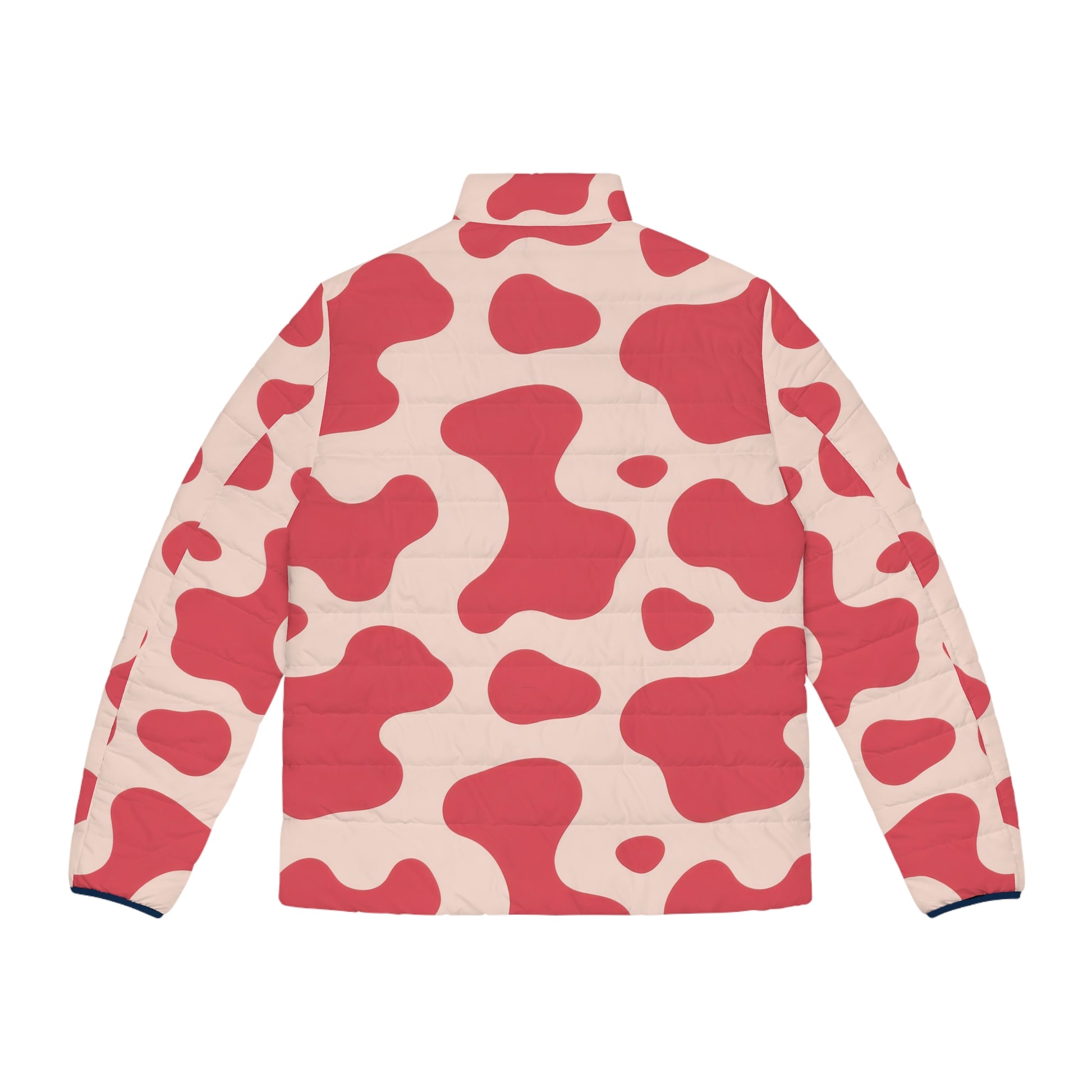 Red Jungle Cow Men's Puffer Jacket (AOP), Artsulli - Art is Long, Life is Short, All Over Prints, , , , , , , 