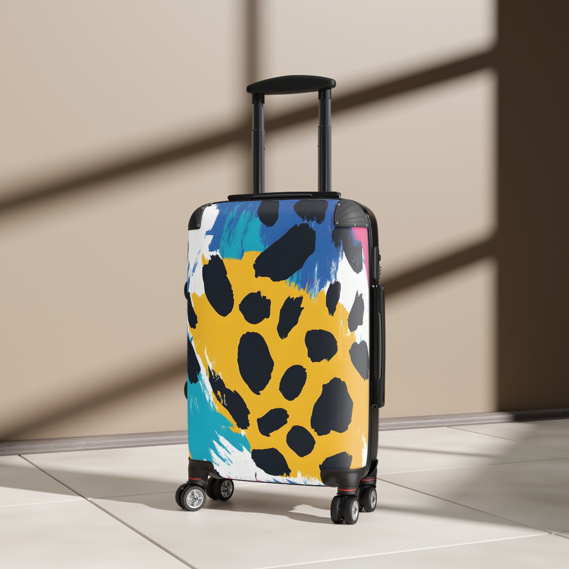 Leopard Print x Paint Brush Strokes Multi-Color Suitcase, Artsulli - Art is Long, Life is Short, Bags, , , , , , , 