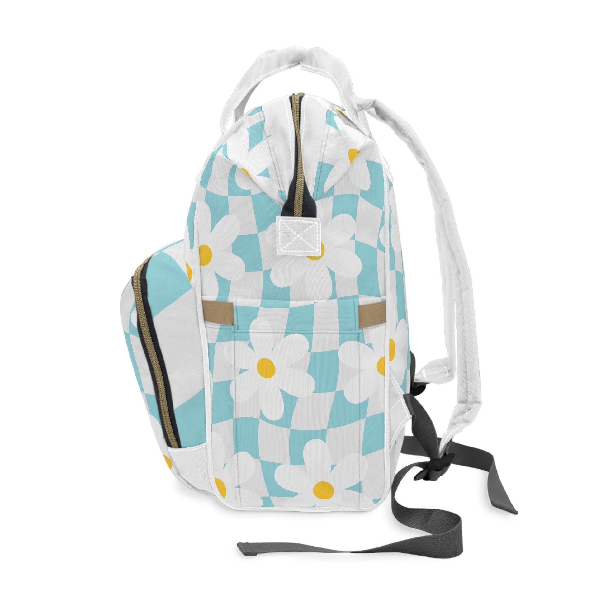 Trippy Check Garden Multifunctional Diaper Backpack, Artsulli - Art is Long, Life is Short, Bags, , , , , , , 