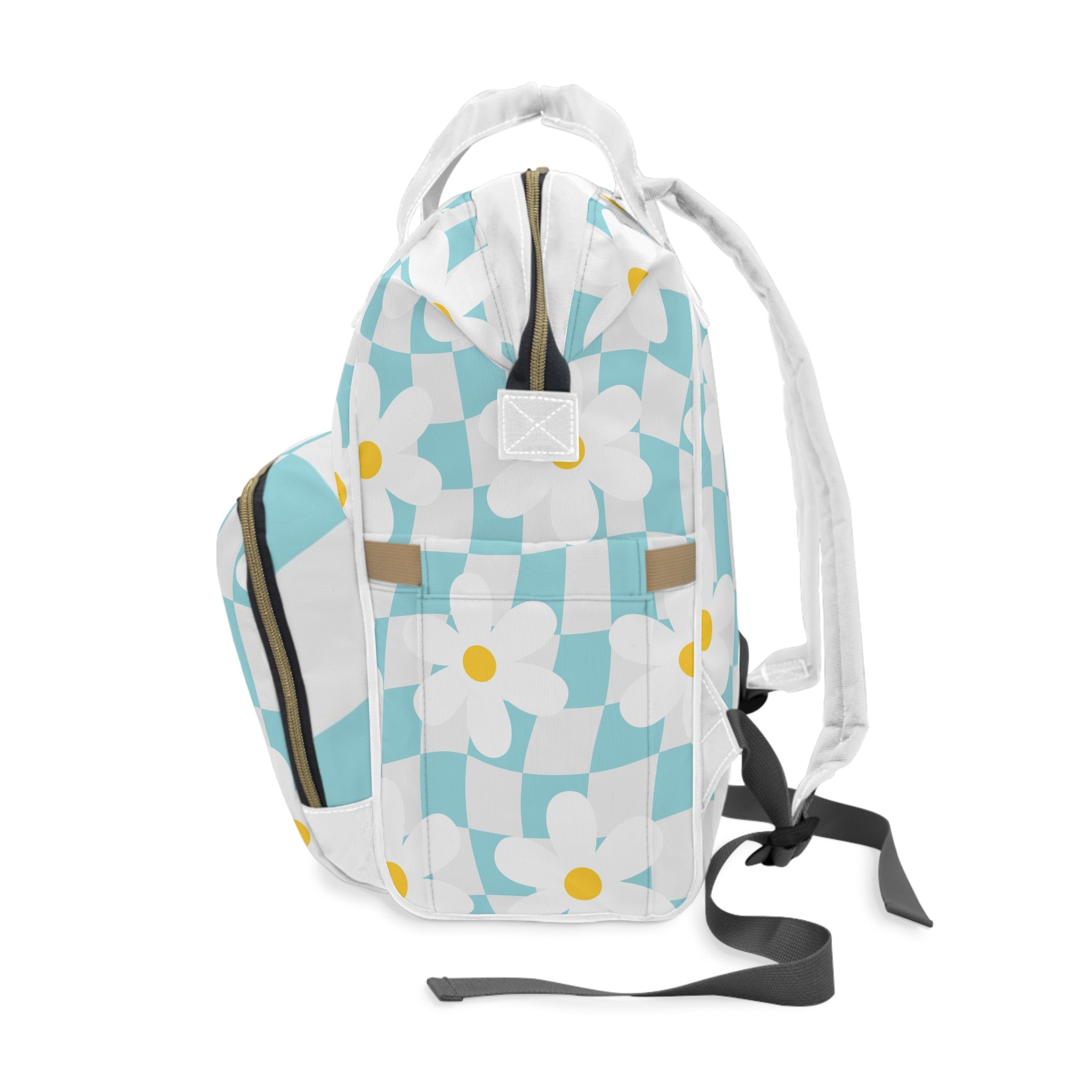 Trippy Check Garden Multifunctional Diaper Backpack, Artsulli - Art is Long, Life is Short, Bags, , , , , , , 