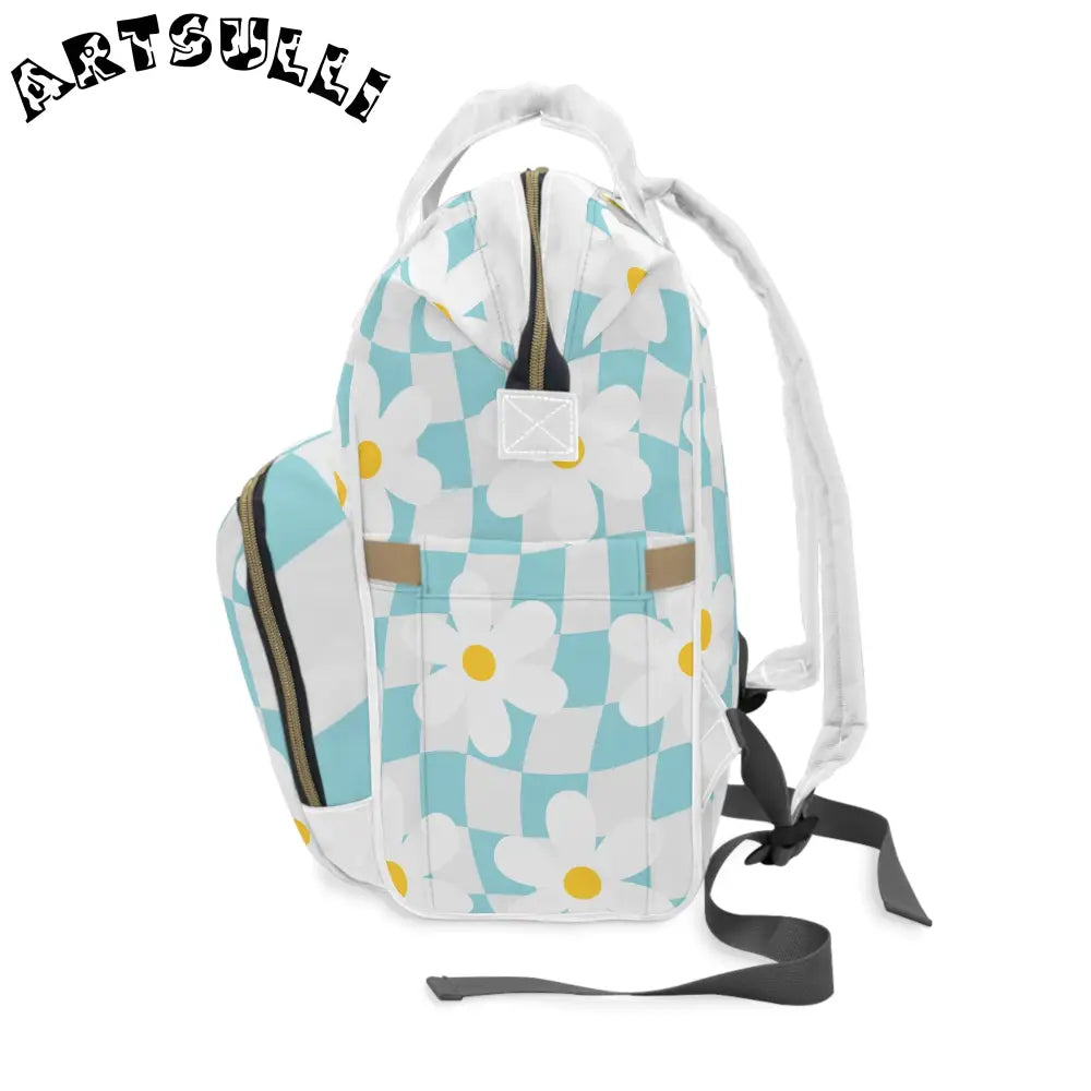 JAKKOUTTHEBXX Trippy Check Garden Multifunctional Diaper Backpack