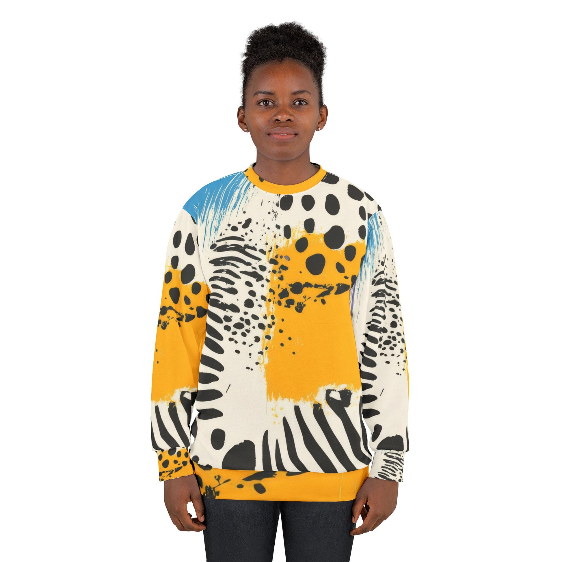 Rae Zebra Rhapsody Unisex Sweatshirt (AOP), Artsulli - Art is Long, Life is Short, All Over Prints, , , , , , , 