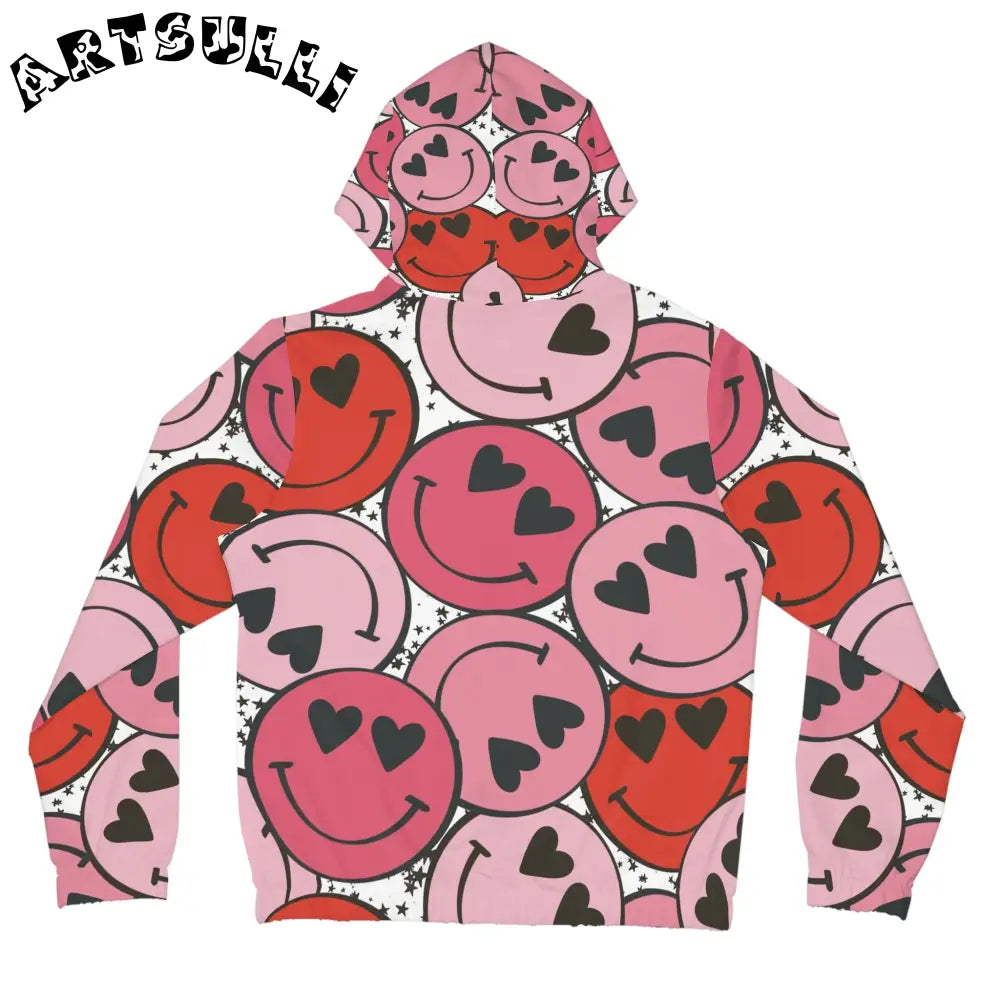 JAKKOUTTHEBXX Smiley Face x Heart Eyes Pink and Red Women’s Full-Zip