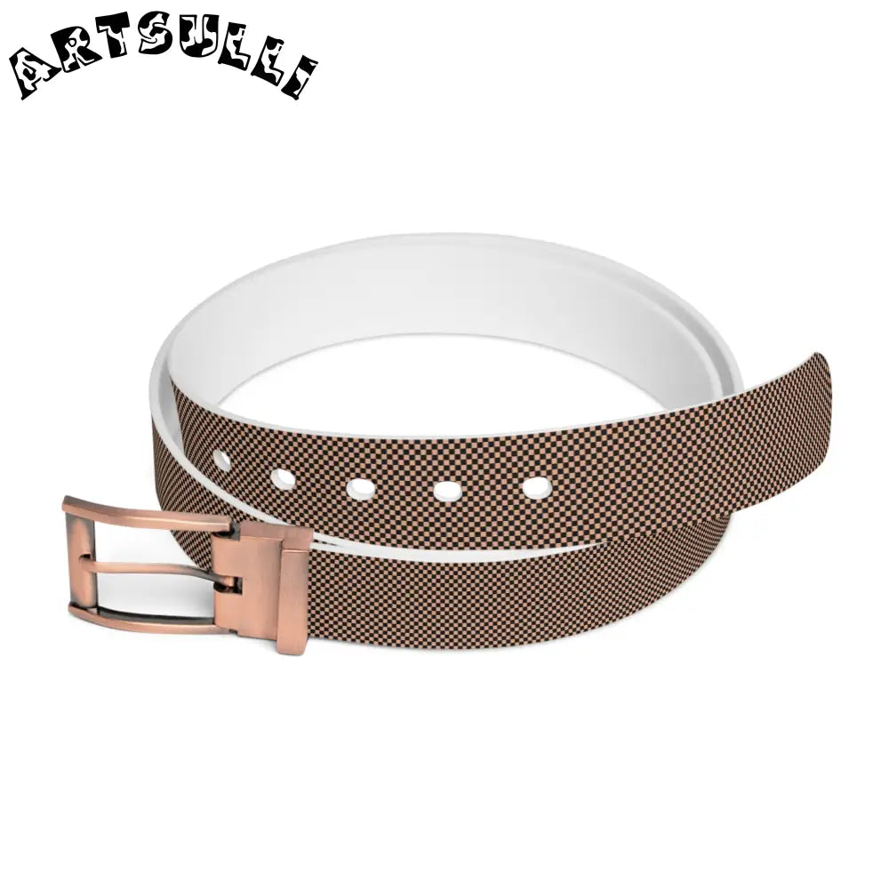 JAKKOUTTHEBXX Checkerboard Soft Orange and Black Belt JAKKOUTTHEBXX