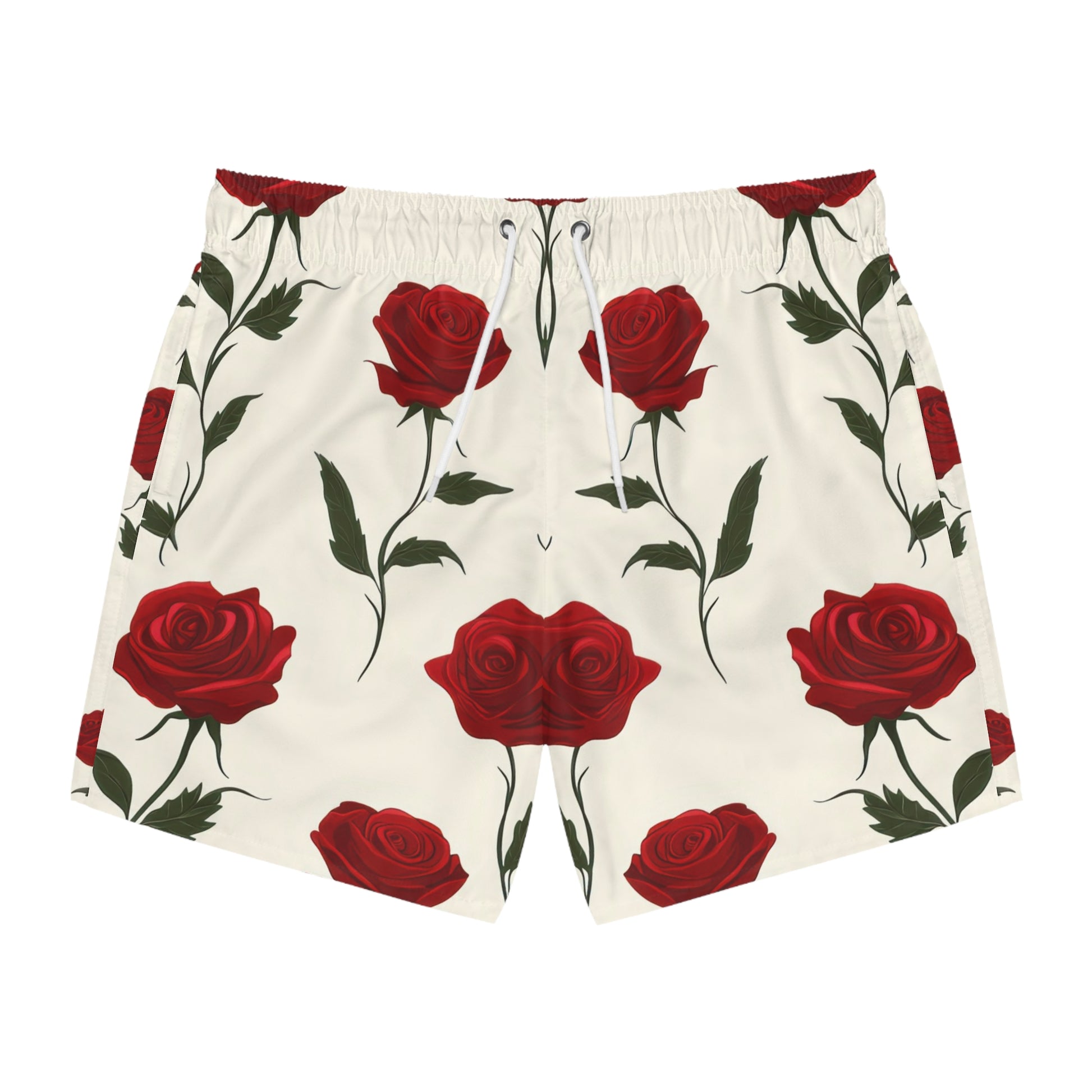Roses Swim Trunks (AOP), Artsulli - Art is Long, Life is Short, All Over Prints, Size, XS, Color, Seam thread color automatically matched to design, , , 19955153049130308828