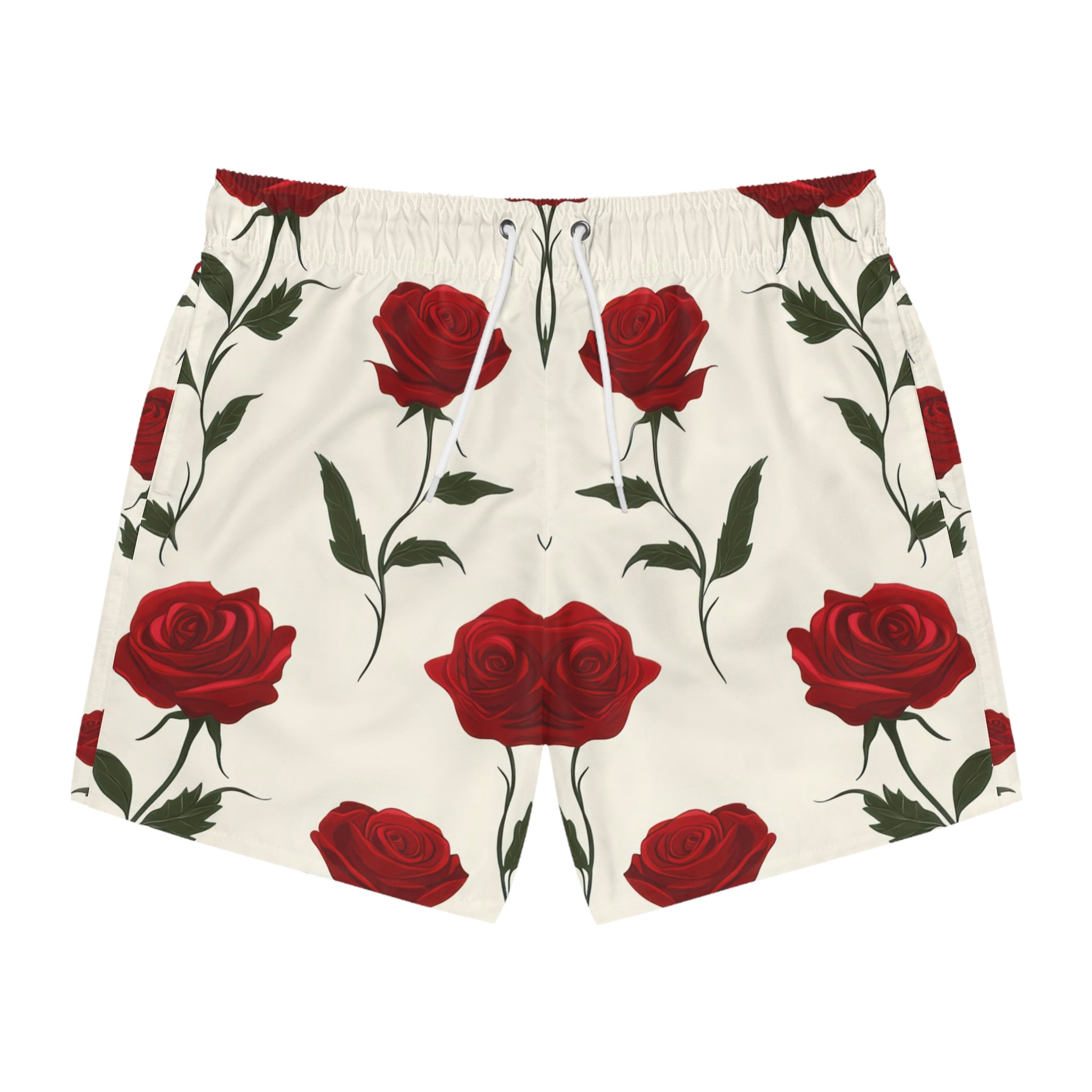 Roses Swim Trunks (AOP), Artsulli - Art is Long, Life is Short, All Over Prints, Size, XS, Color, Seam thread color automatically matched to design, , , 19955153049130308828