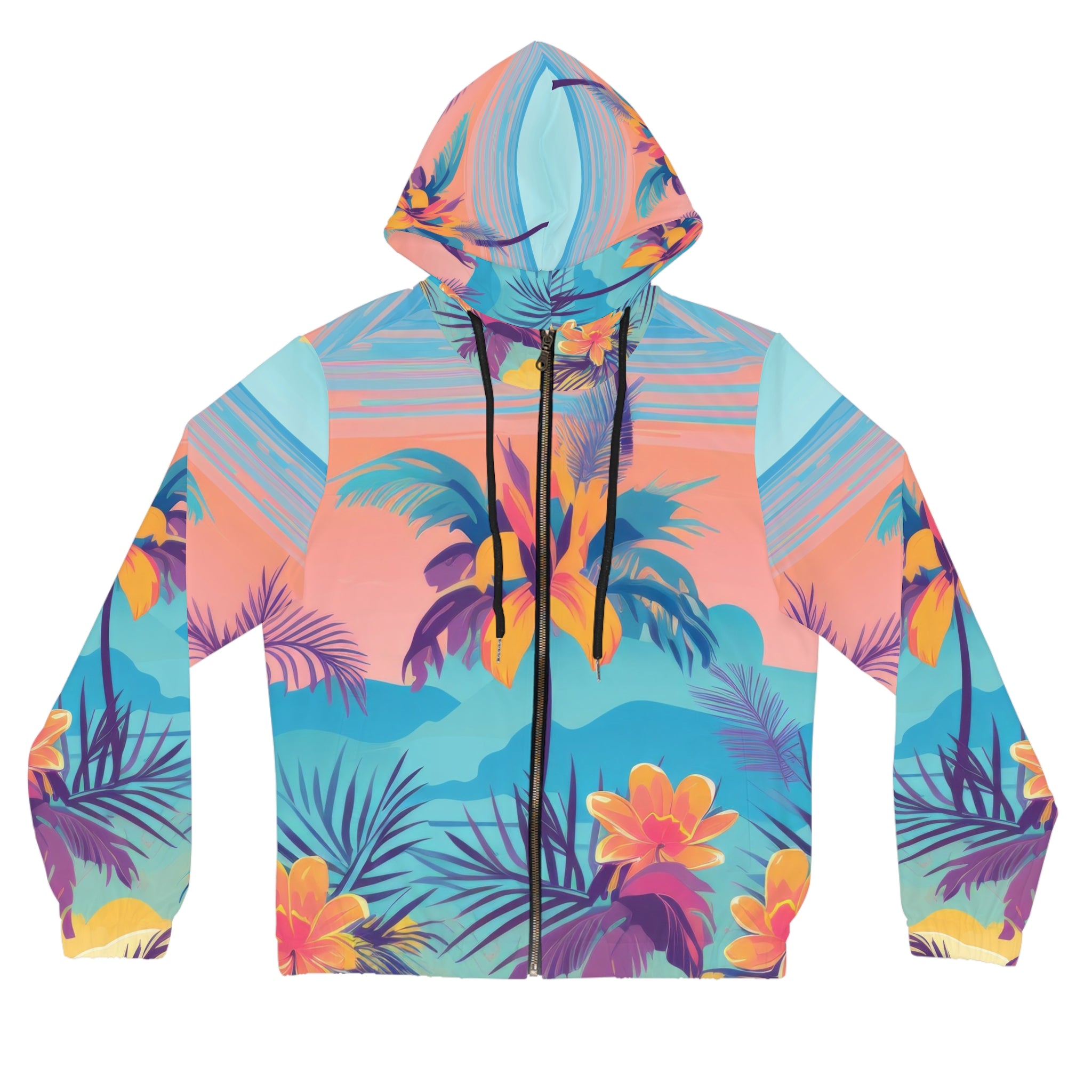 Sunset Paradise Women’s Full-Zip Hoodie (AOP), Artsulli - Art is Long, Life is Short, All Over Prints, Size, XS, Color, Black, , , 91607061135126091451