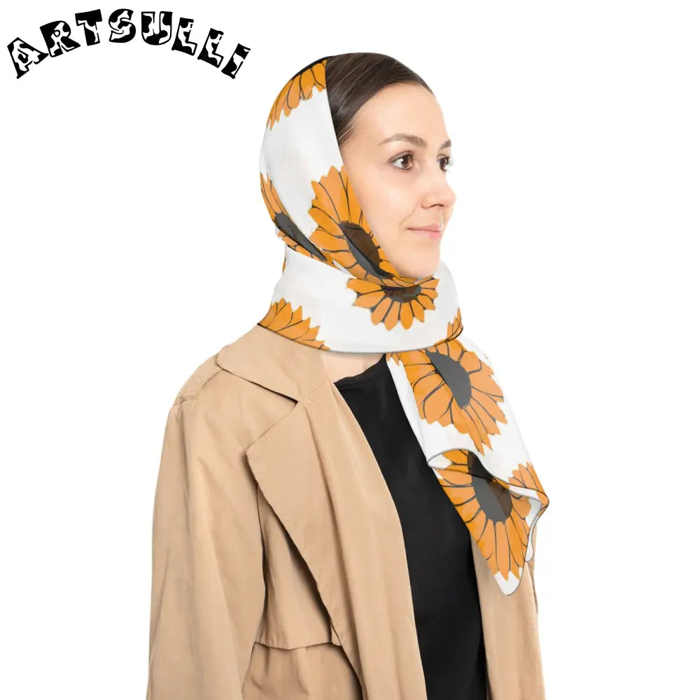 JAKKOUTTHEBXX Sunflowers Poly Scarf JAKKOUTTHEBXX Artsulli - Art