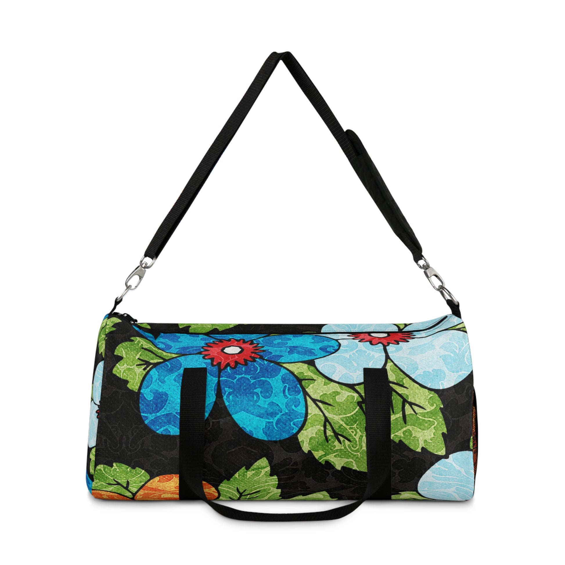 Groovy Black Floral Kl Duffel Bag, Artsulli - Art is Long, Life is Short, Bags, , , , , , , 