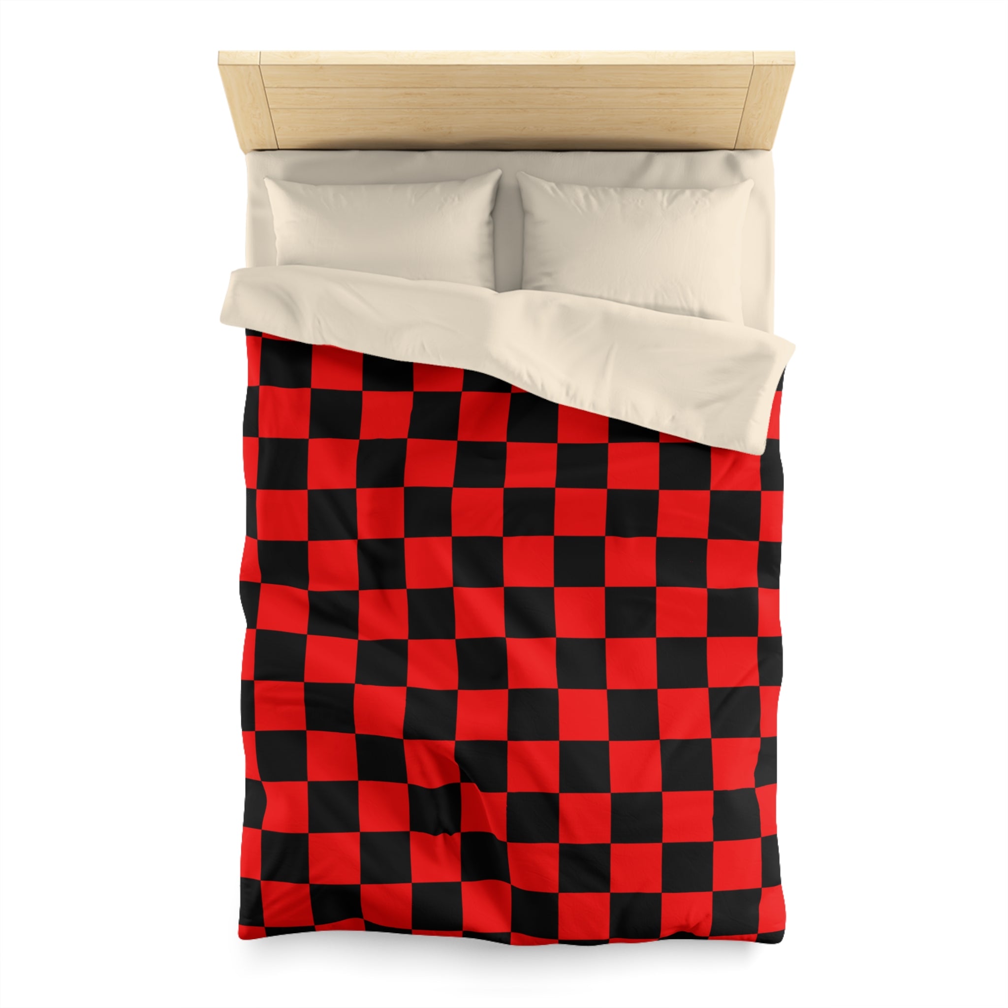 Checkerboard Red and Black Microfiber Duvet Cover, Artsulli - Art is Long, Life is Short, Home Decor, , , , , , , 
