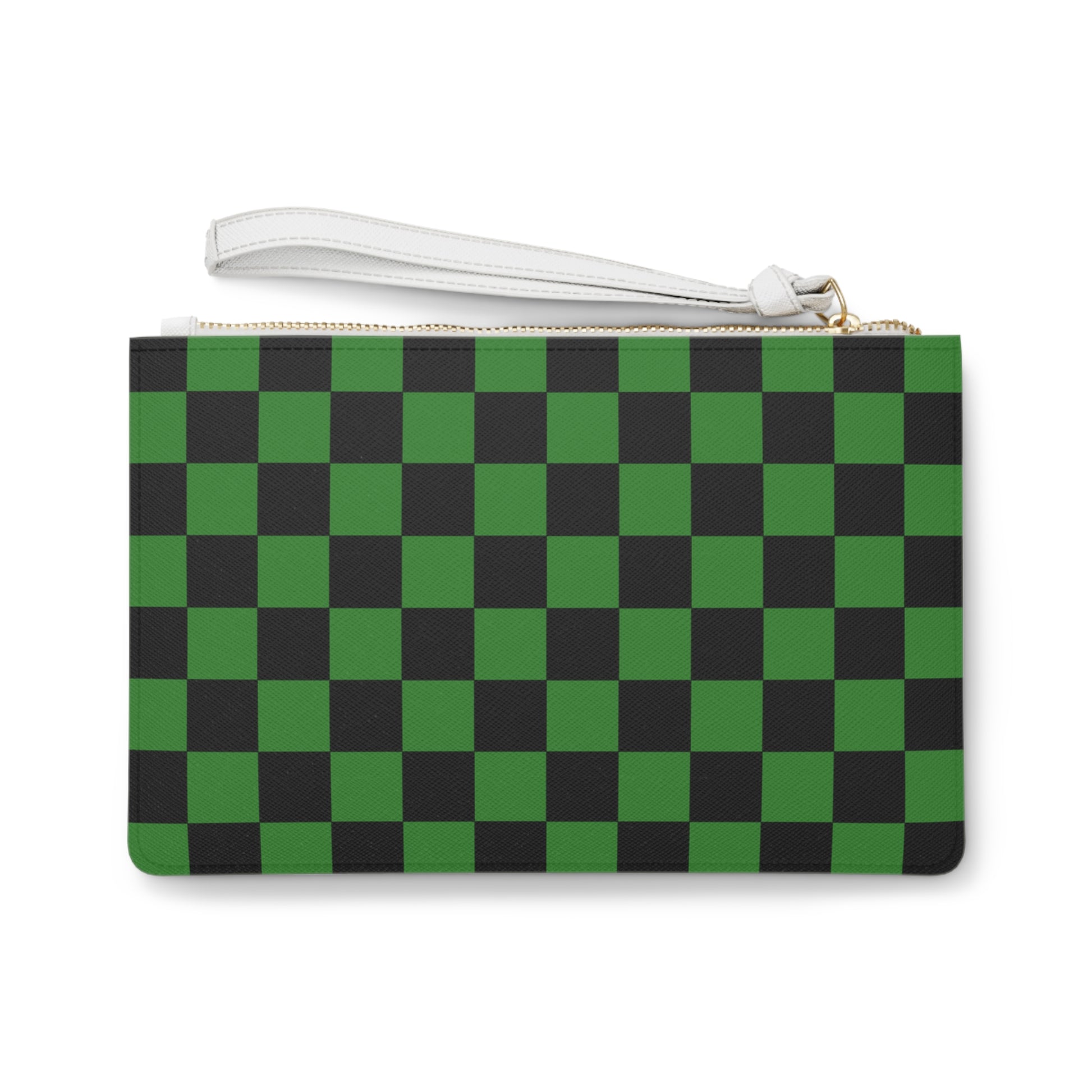 Checkerboard Green and Black Clutch Bag, Artsulli - Art is Long, Life is Short, Bags, , , , , , , 