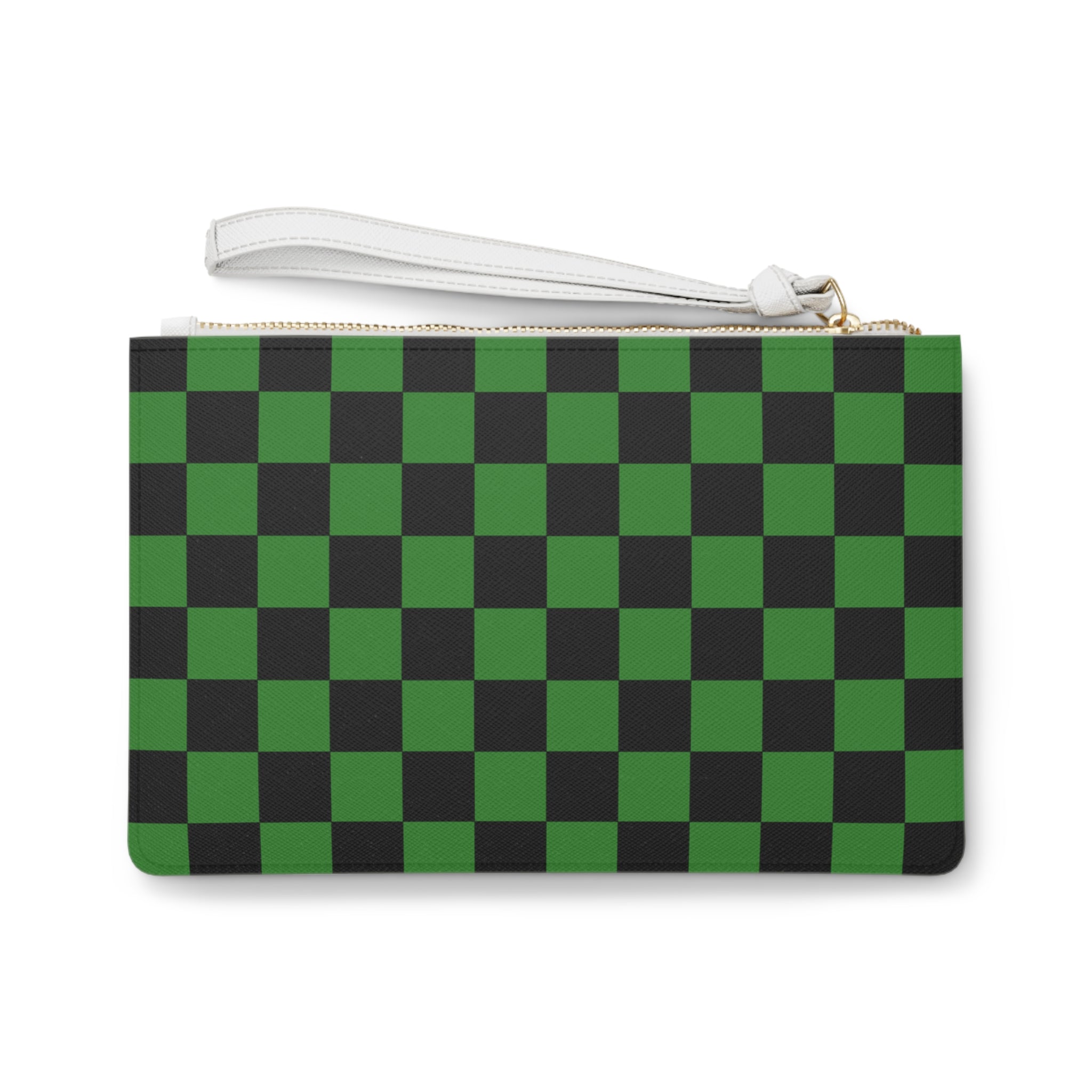 Checkerboard Green and Black Clutch Bag, Artsulli - Art is Long, Life is Short, Bags, , , , , , , 