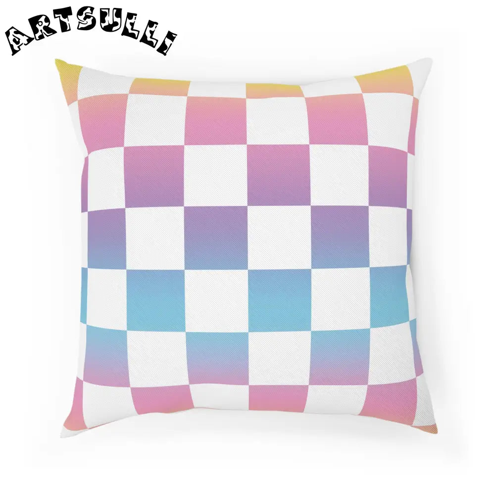 JAKKOUTTHEBXX Vaporwave Check Cushion JAKKOUTTHEBXX Artsulli - Art