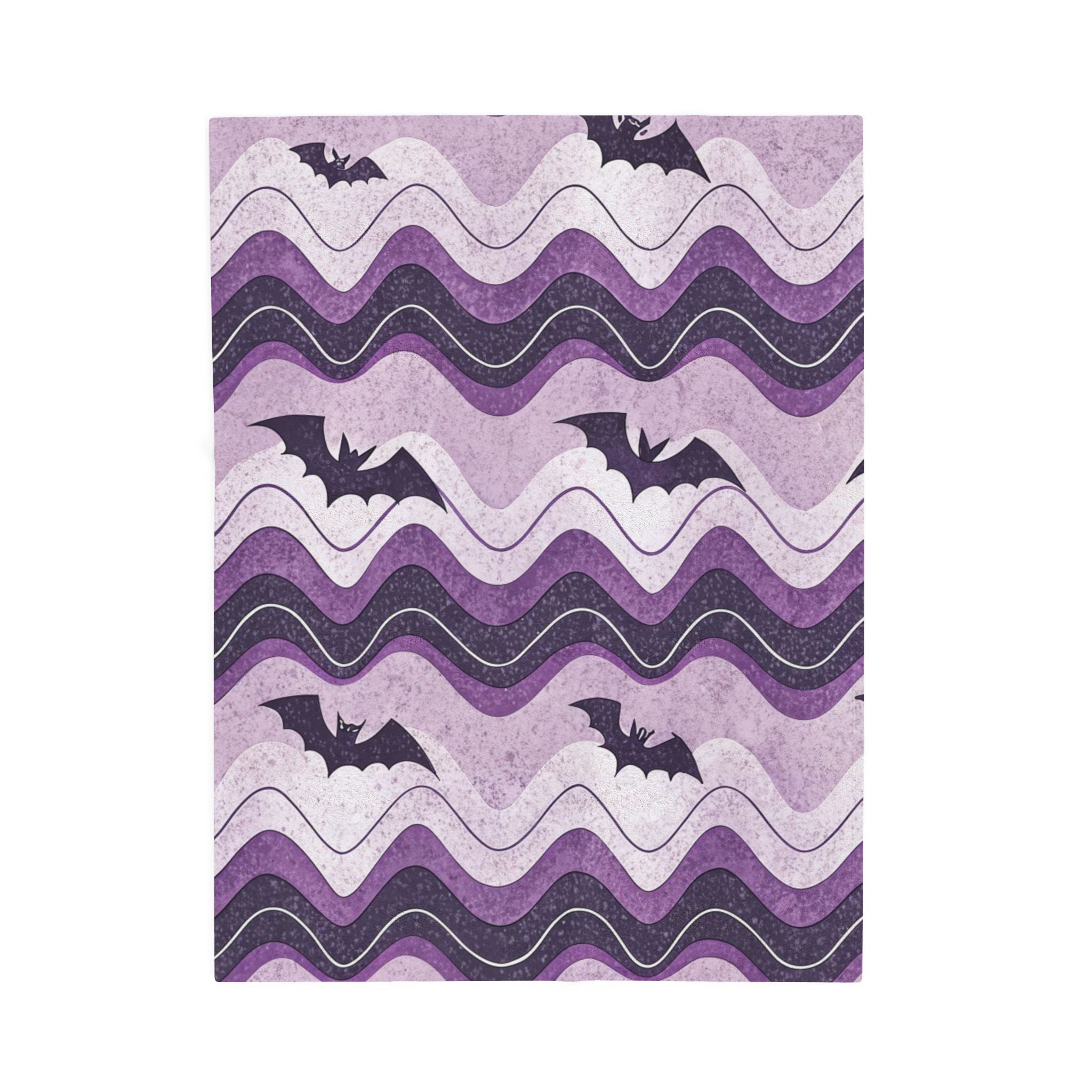 Bat Wave Velveteen Plush Blanket, Artsulli - Art is Long, Life is Short, All Over Prints, Size, 30" × 40", , , , , 46709020926821