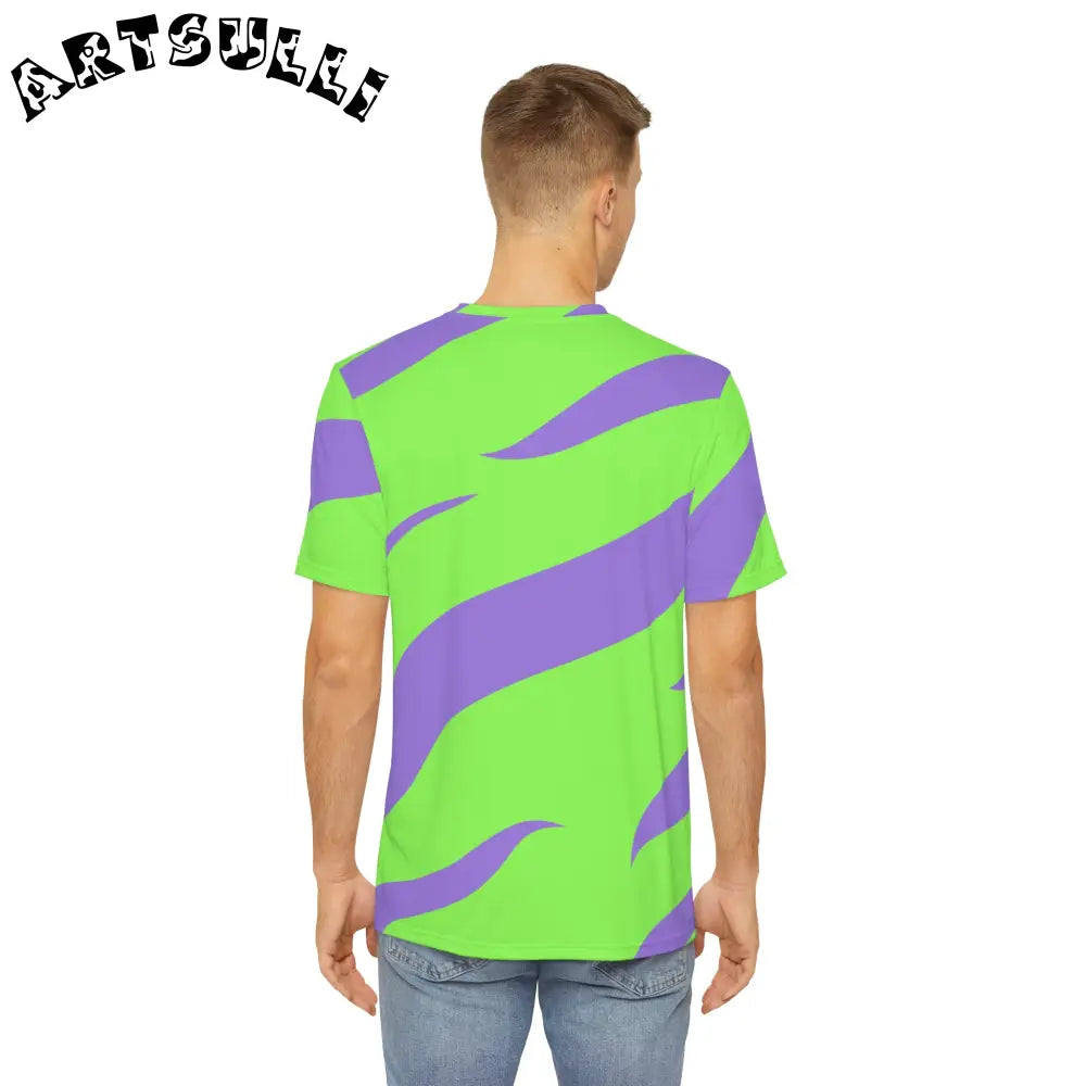 JAKKOUTTHEBXX Tyrannosaurus Print Green and Purple Men’s Polyester