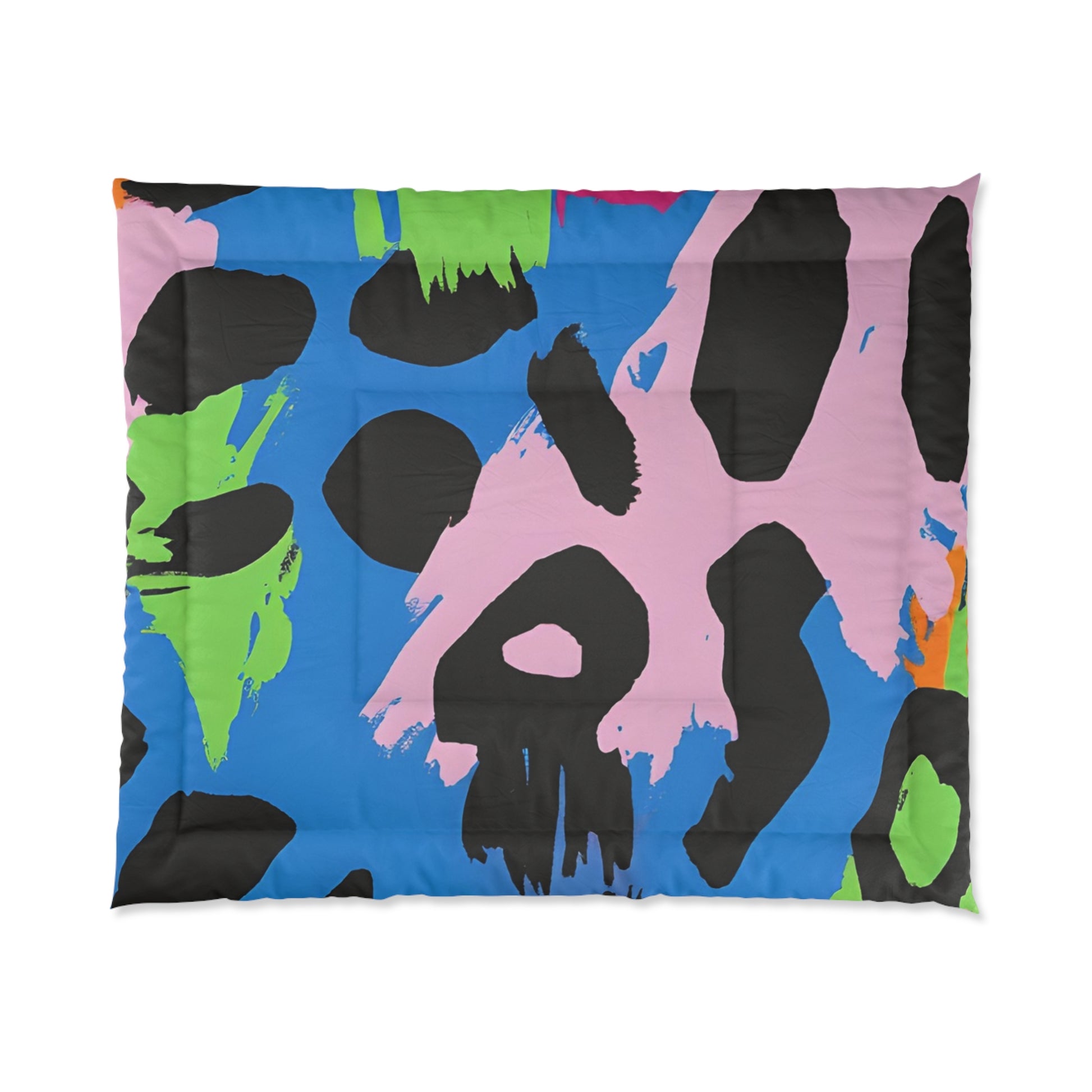 90s Neon Comforter, Artsulli - Art is Long, Life is Short, Home Decor, Size, 104" × 88", , , , , 32468106368766201204