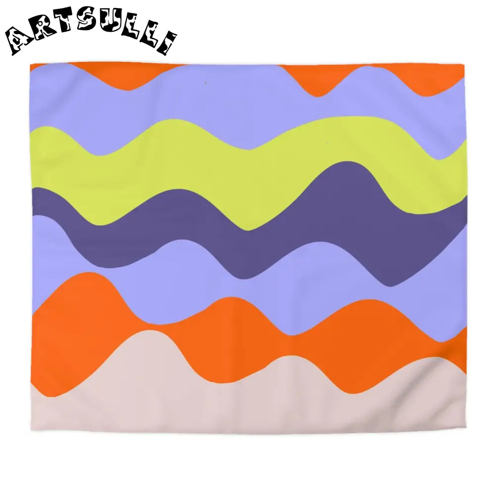 JAKKOUTTHEBXX Waves Red and Blue Microfiber Duvet Cover