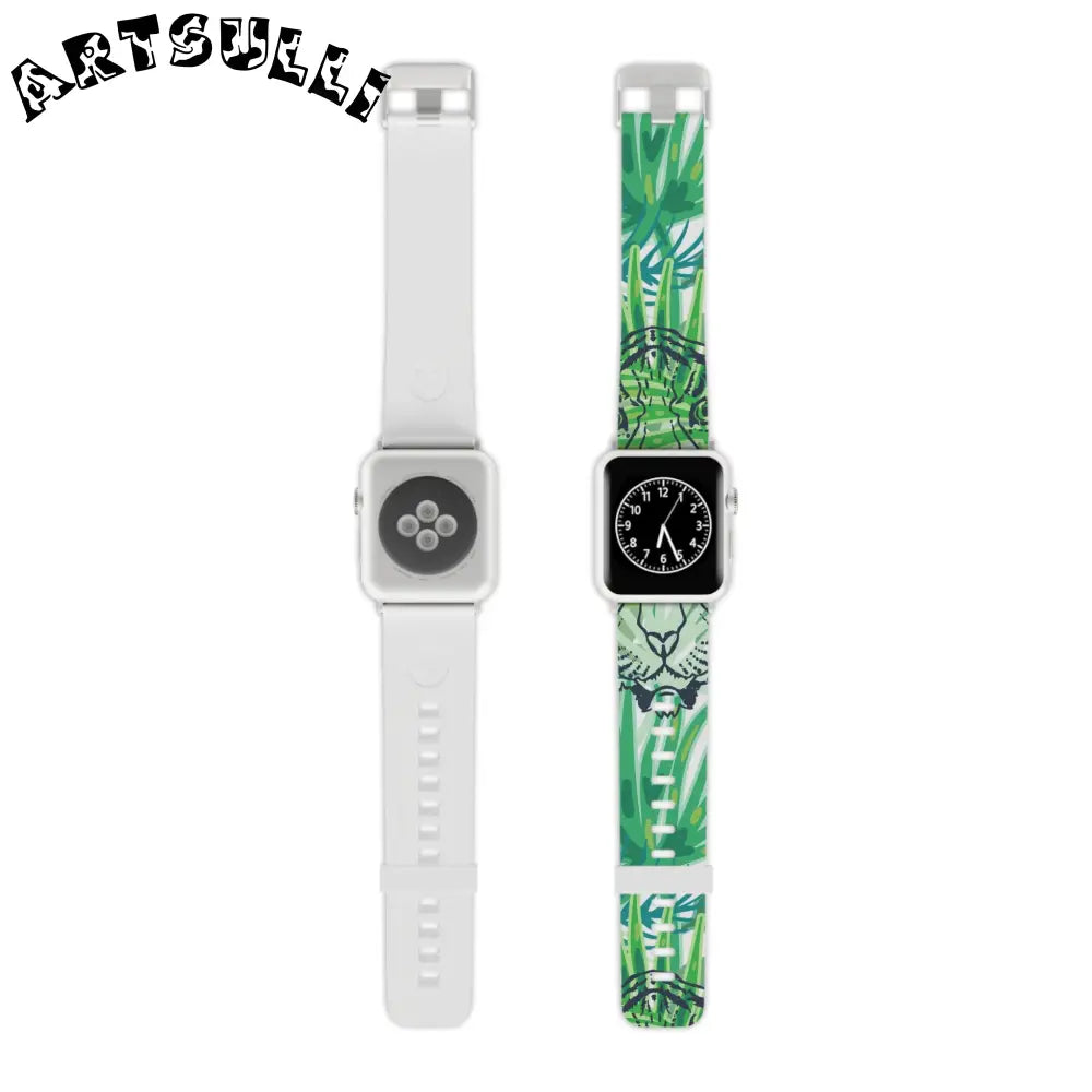 JAKKOUTTHEBXX Tropical Jungle Tigers Green Watch Band for Apple