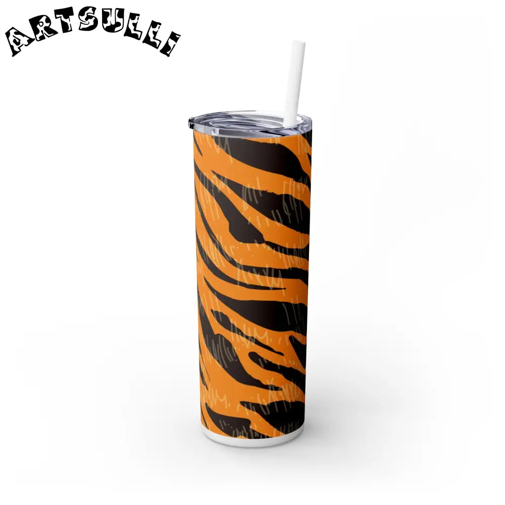 JAKKOUTTHEBXX Tiger Scratches Orange & Black Skinny Tumbler