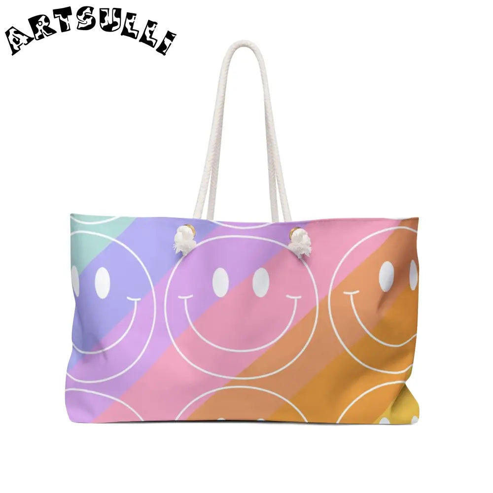 JAKKOUTTHEBXX Smiley Face x Rainbow Stripes Multi-Color Weekender