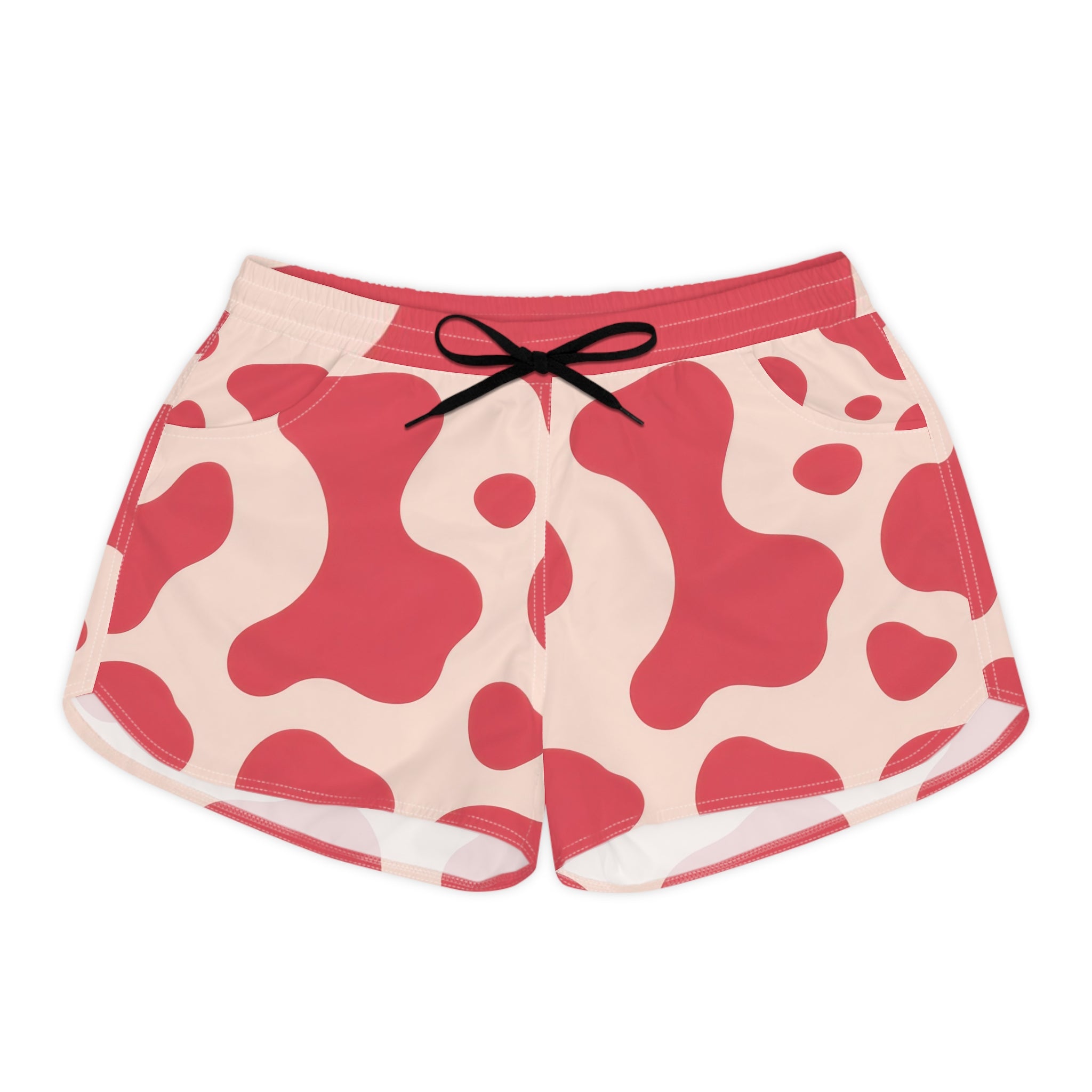 Red Jungle Cow Women's Casual Shorts (AOP), Artsulli - Art is Long, Life is Short, All Over Prints, Size, S, Color, Black drawstring, , , 48214122480144427605