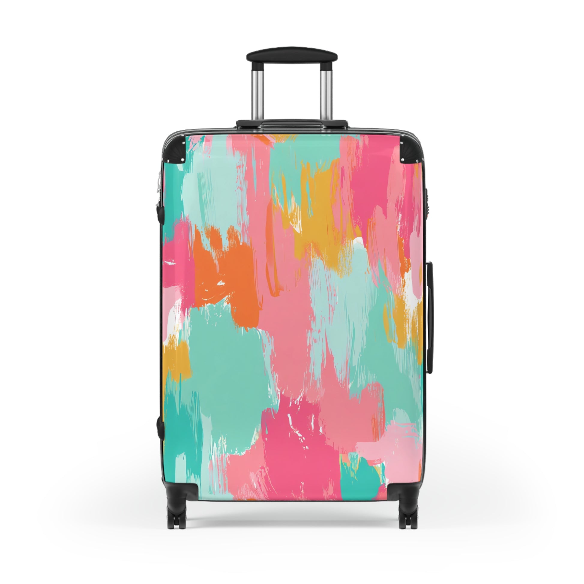 Preppy Pixel Bloom Suitcase, Artsulli - Art is Long, Life is Short, Bags, Size, Large, Color, Black, , , 13239512934206816132