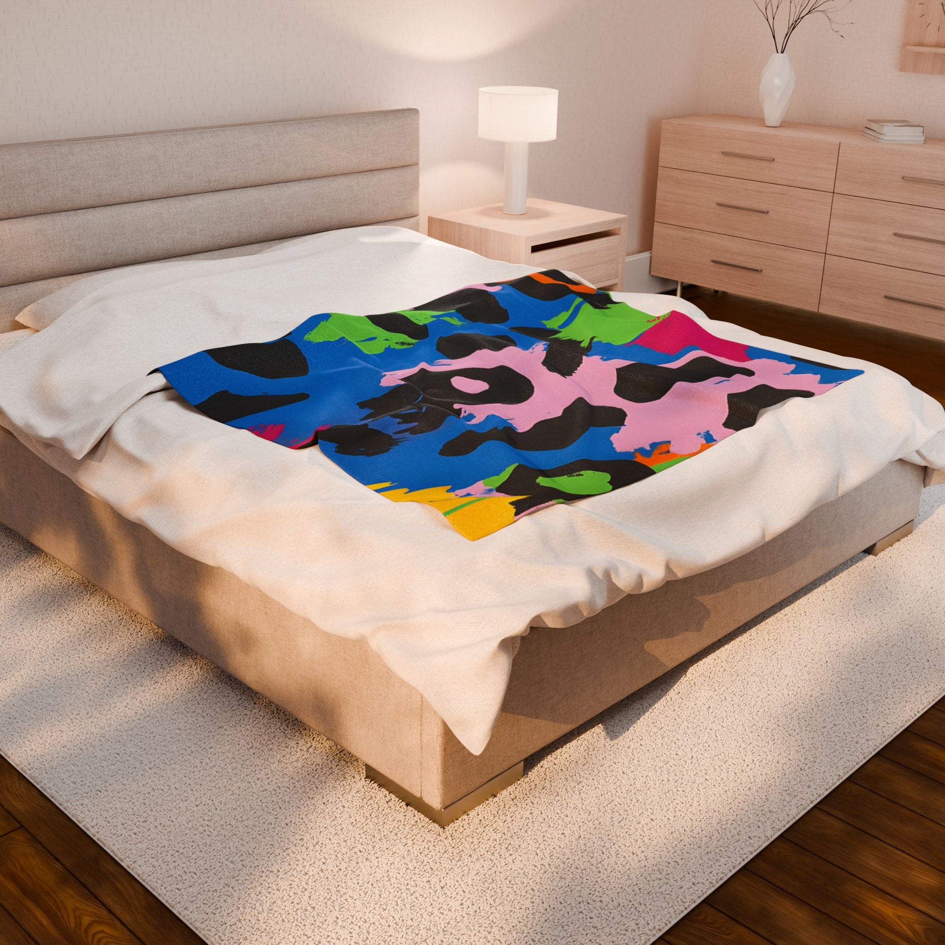 90s Neon Velveteen Plush Blanket, Artsulli - Art is Long, Life is Short, All Over Prints, , , , , , , 