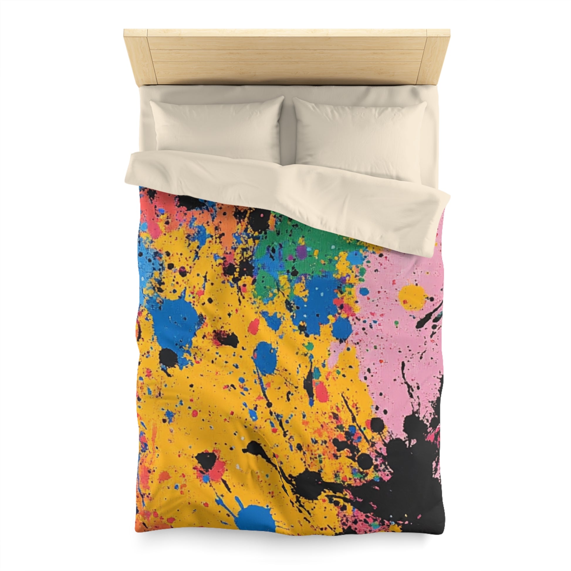 The Colors Of Paint Splatter Microfiber Duvet Cover, Artsulli - Art is Long, Life is Short, Home Decor, , , , , , , 