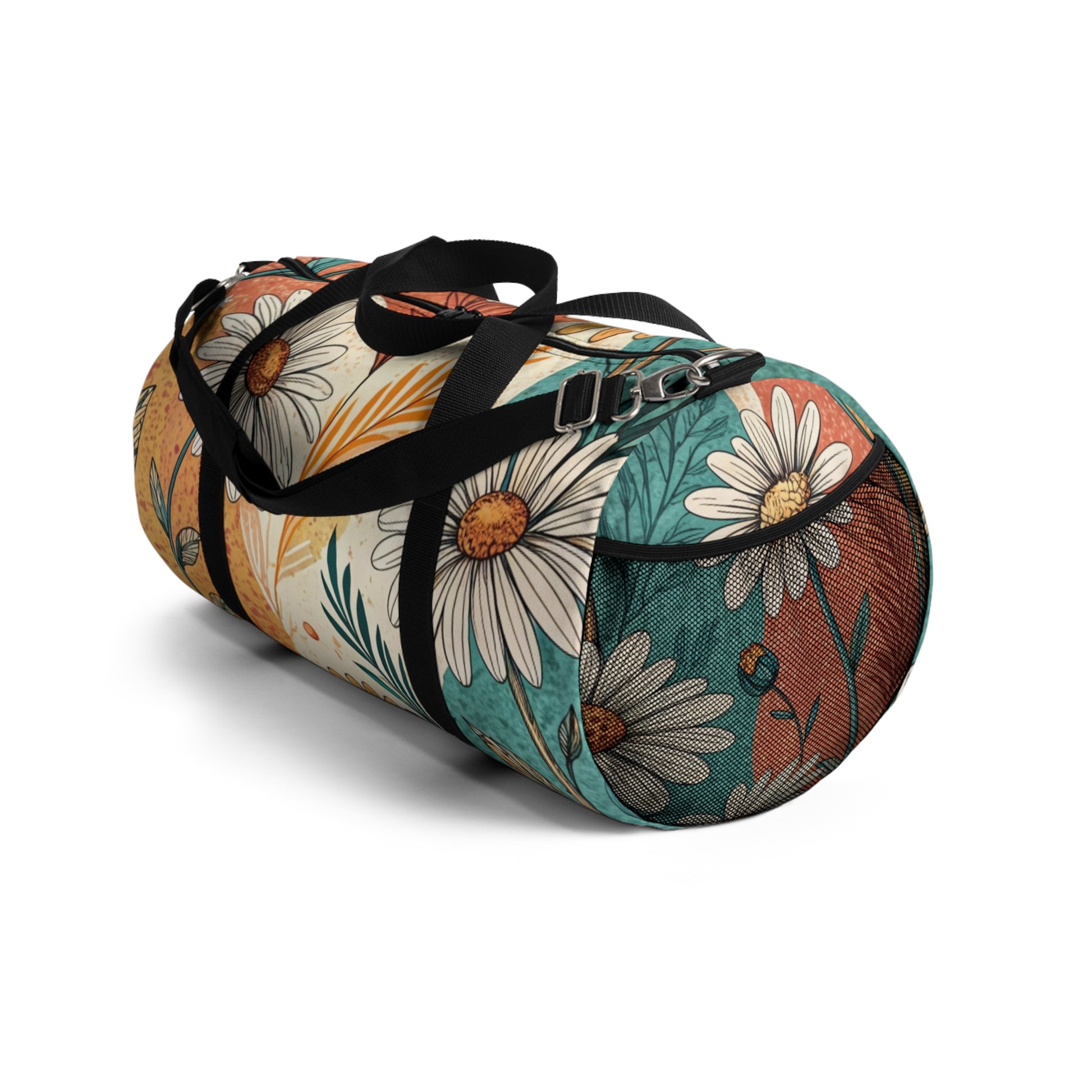 Retro Daisy Dream II Duffel Bag, Artsulli - Art is Long, Life is Short, Bags, , , , , , , 