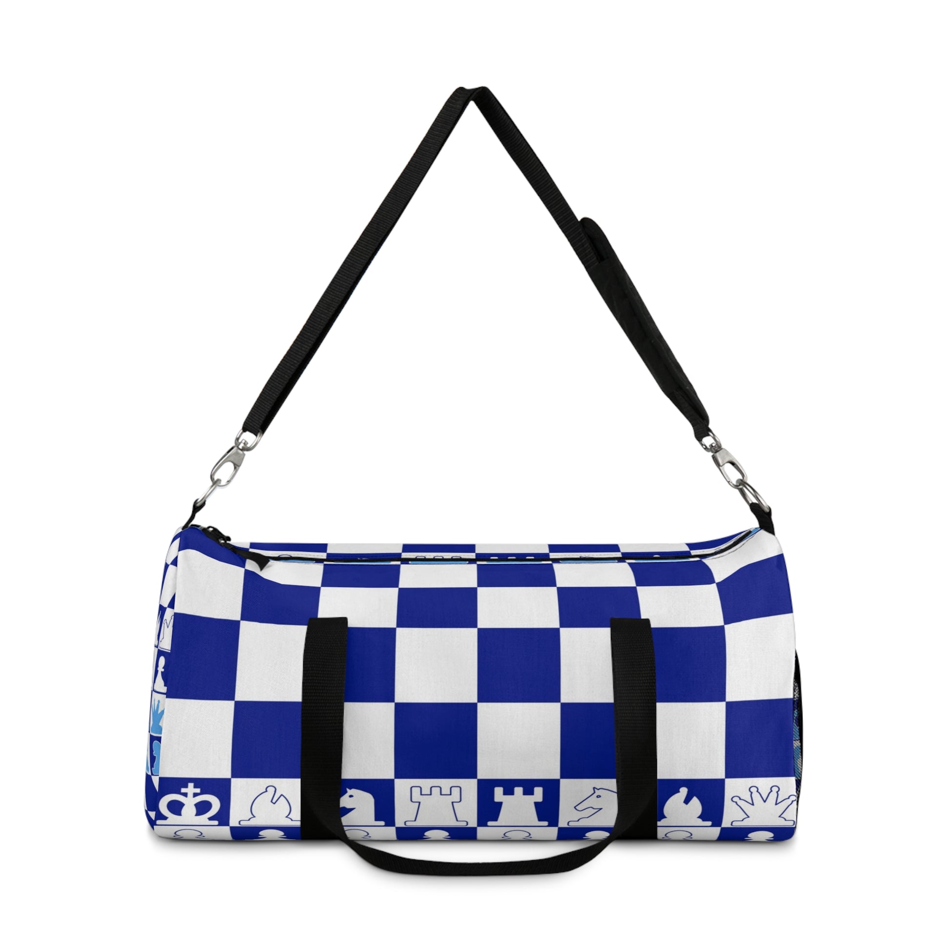 Chessboard Royal Blue & Navy Blue Duffel Bag, Artsulli - Art is Long, Life is Short, Bags, , , , , , , 