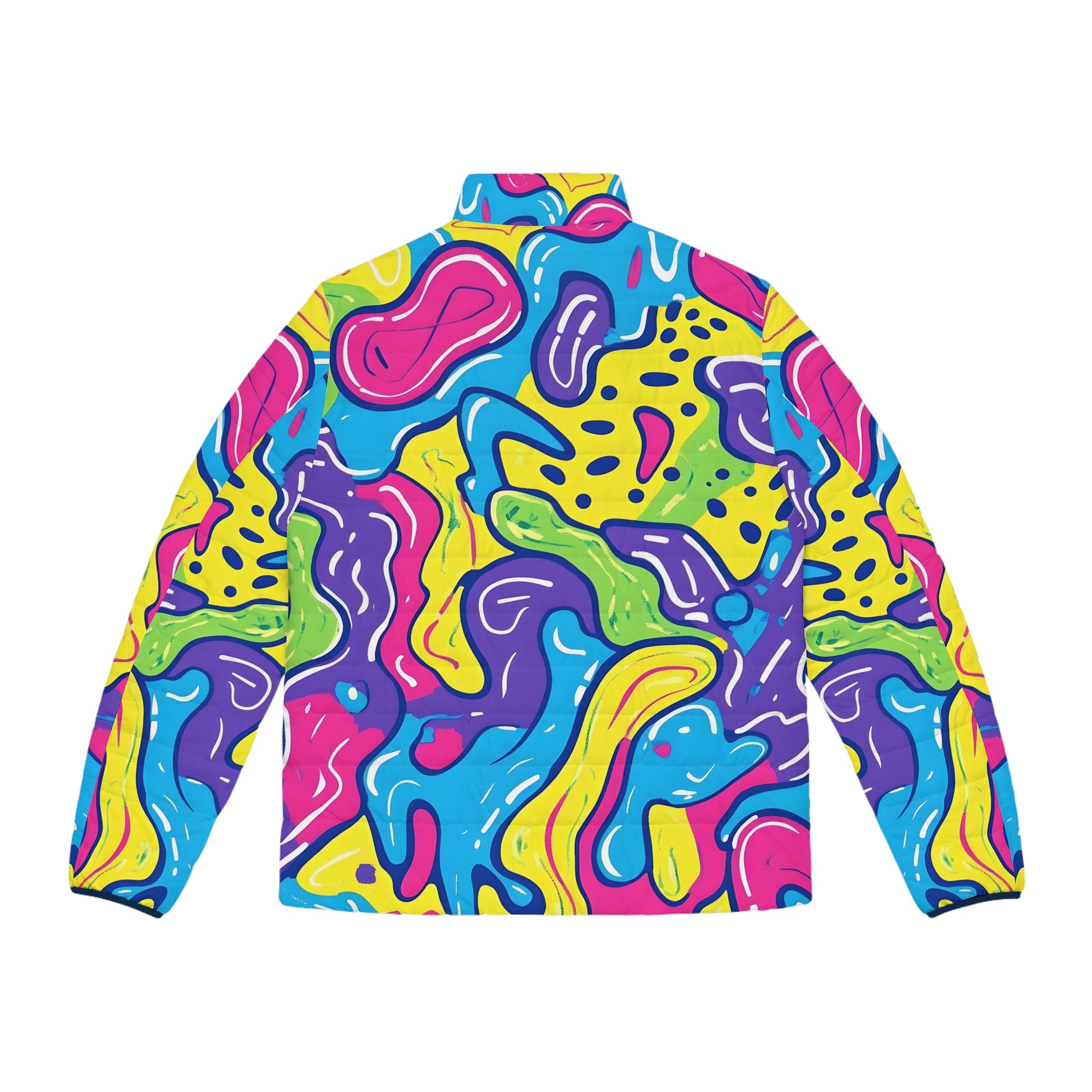 90s Trippy Slime Men's Puffer Jacket (AOP), Artsulli - Art is Long, Life is Short, All Over Prints, , , , , , , 