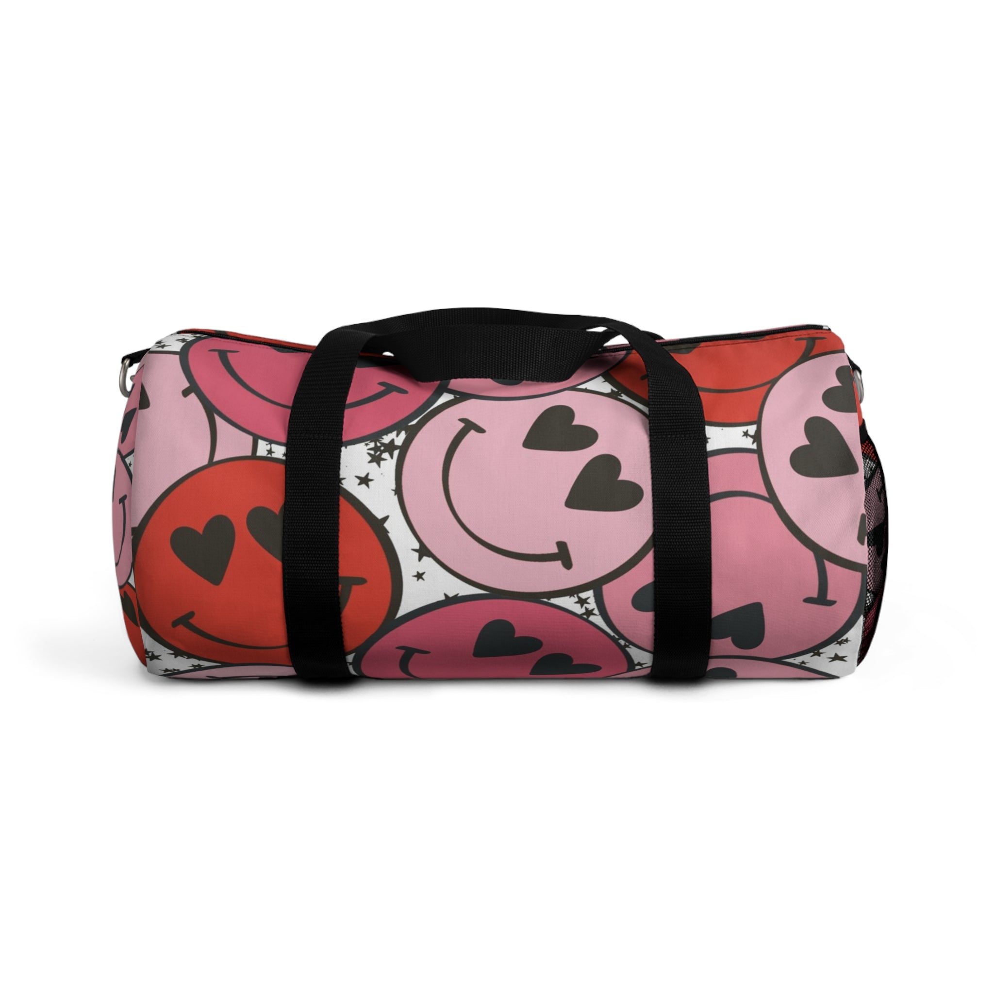 Smiley Face x Heart Eyes Pink and Red Duffel Bag, Artsulli - Art is Long, Life is Short, Bags, Size, Small, , , , , 33720865118846569037