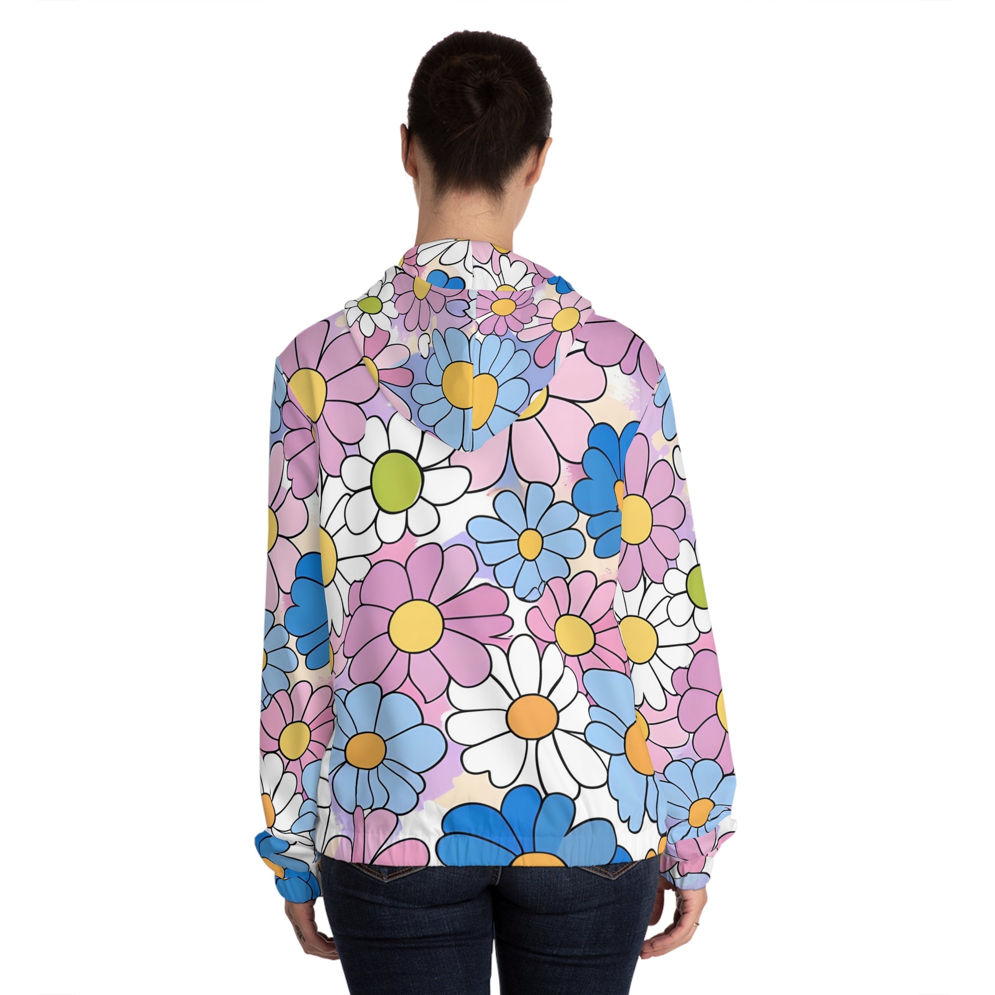 Flower Hour Purple and Blue Women’s Full-Zip Hoodie (AOP), Artsulli - Art is Long, Life is Short, All Over Prints, , , , , , , 