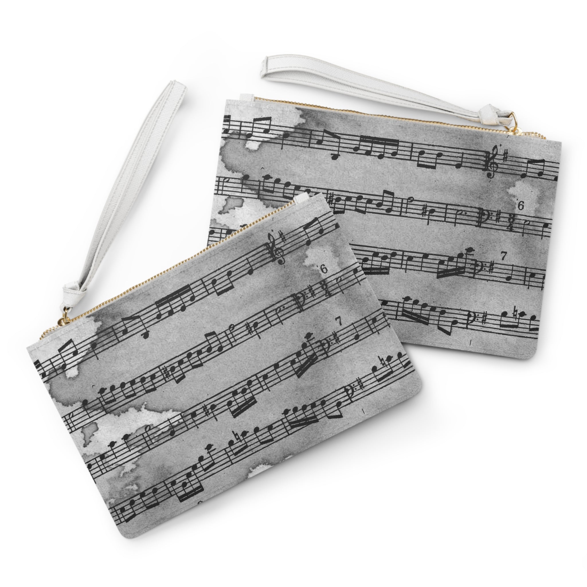 Drip Spill Type Beat Sheet Music Black Clutch Bag, Artsulli - Art is Long, Life is Short, Bags, , , , , , , 