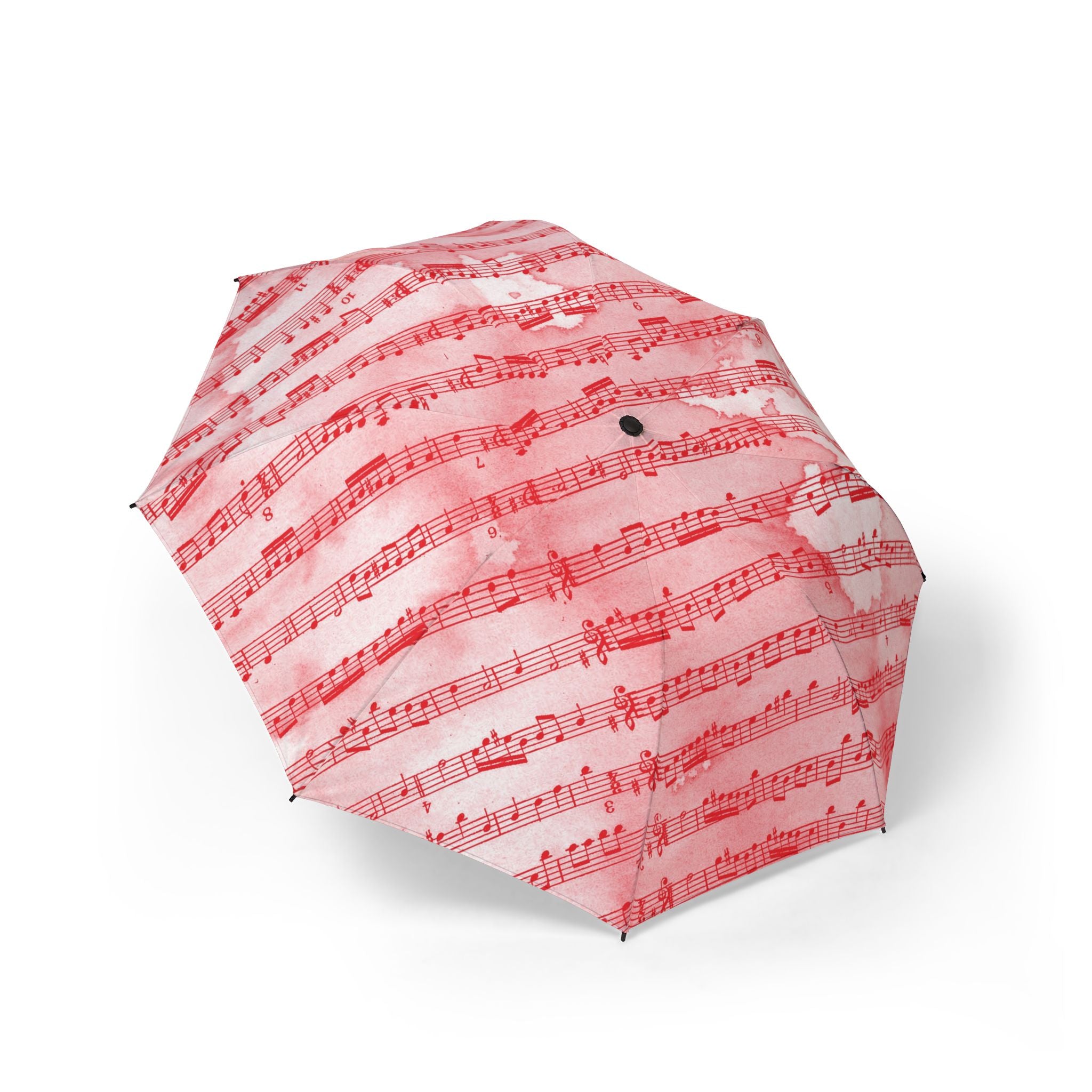 Drip Spill Type Beat Sheet Music II Red Semi-Automatic Foldable Umbrella, Artsulli - Art is Long, Life is Short, Accessories, Size, One size, , , , , 46119584578058089064