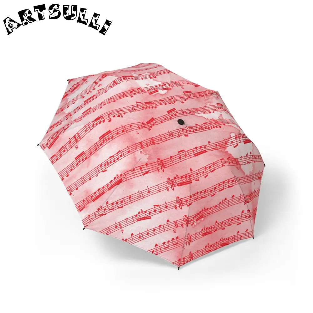 JAKKOUTTHEBXX Pink Umbrella with Red Musical Notes 2025