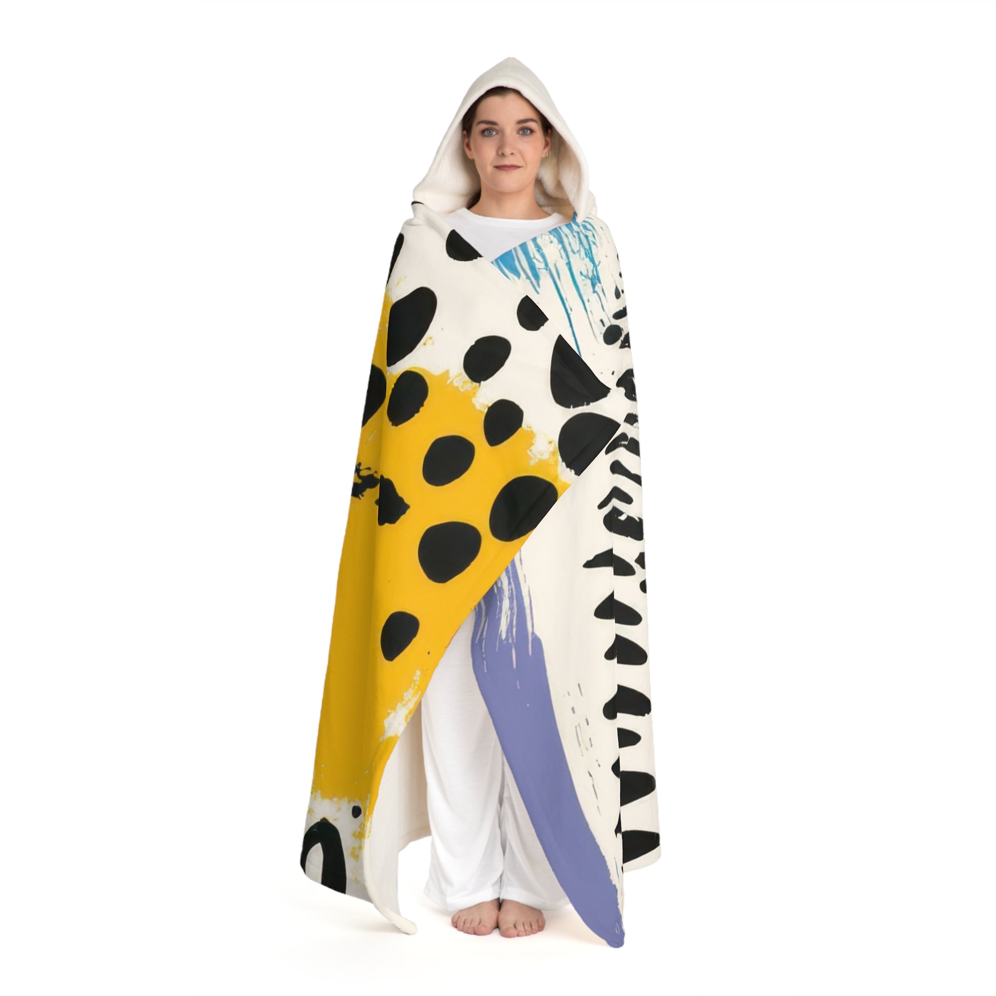 Rae Zebra Rhapsody Hooded Sherpa Fleece Blanket, Artsulli - Art is Long, Life is Short, All Over Prints, , , , , , , 