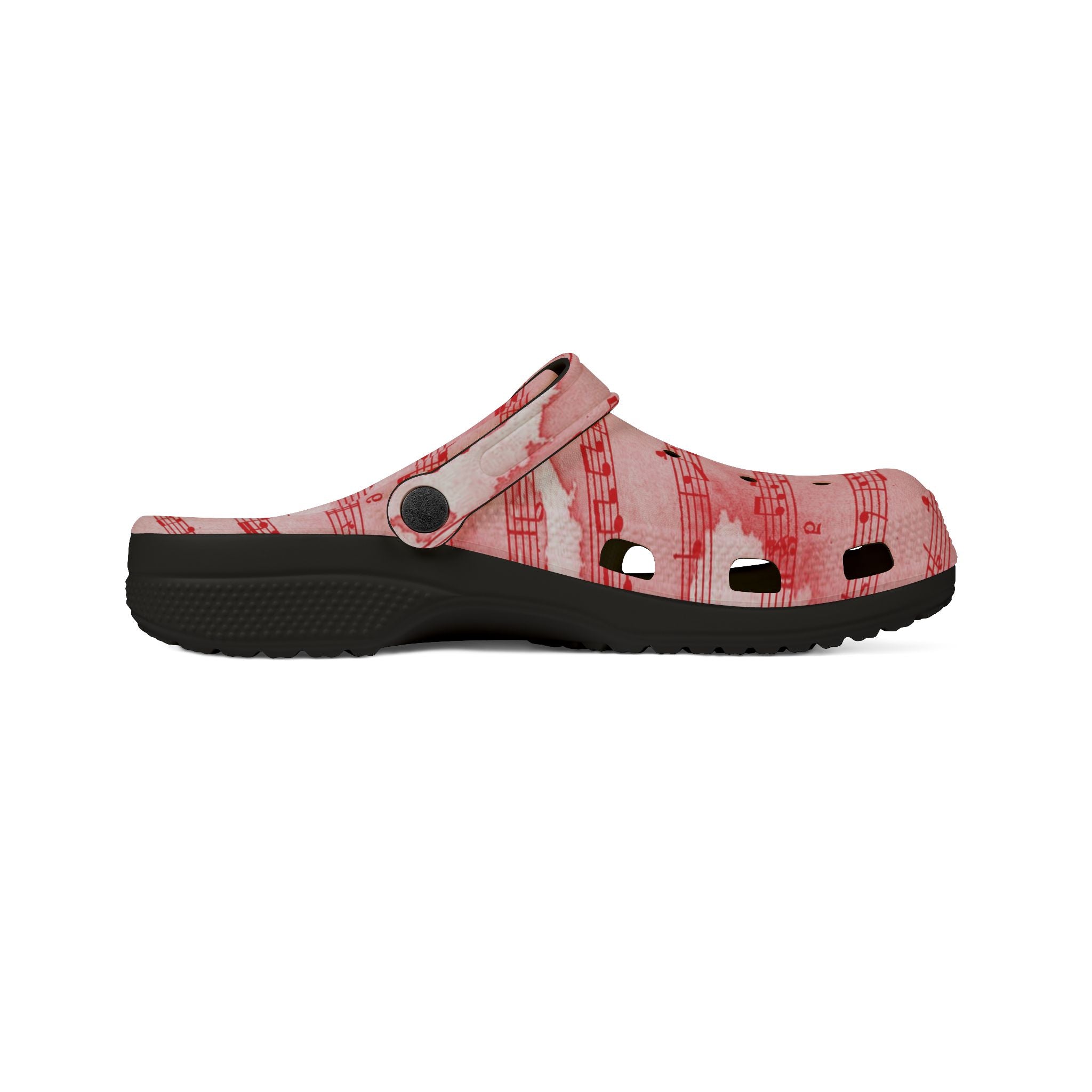 Drip Spill Type Beat Sheet Music Red EVA Foam Rubber Shoes (AOP), Artsulli - Art is Long, Life is Short, Shoes, , , , , , , 