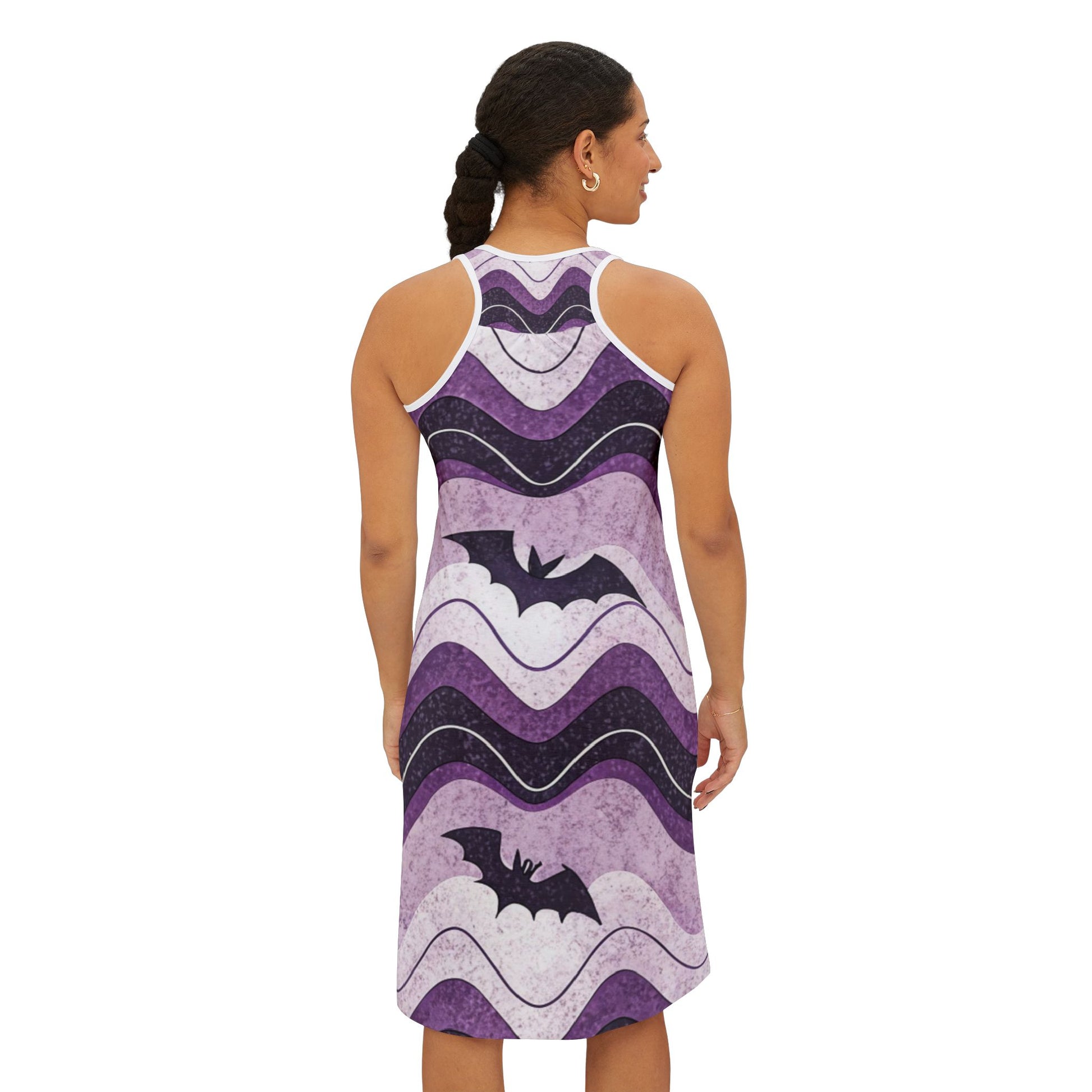 Bat Wave Women's Racerback Dress (AOP), Artsulli - Art is Long, Life is Short, Tank Top, , , , , , , 