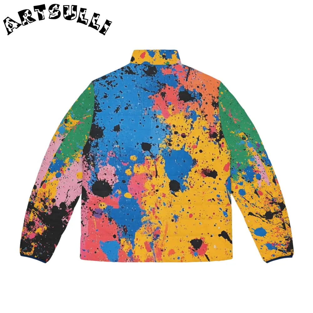 JAKKOUTTHEBXX The Colors Of Paint Splatter Men’s Puffer Jacket (AOP)