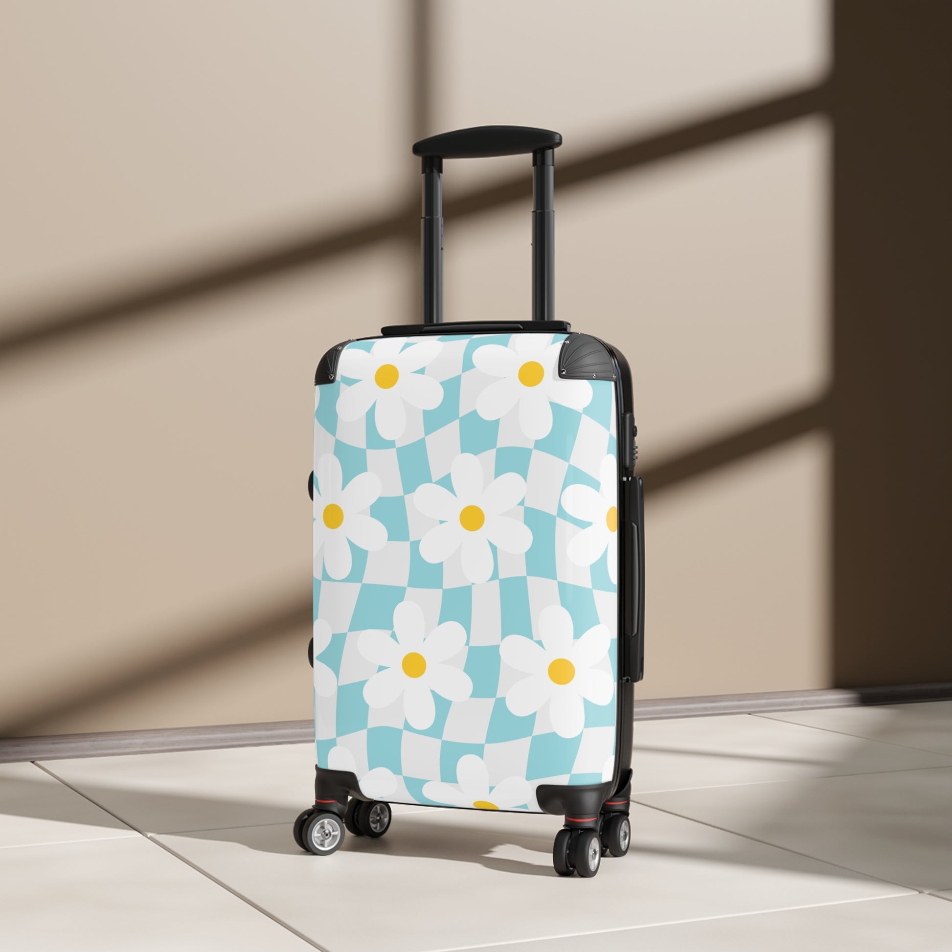 Trippy Check Garden Suitcase, Artsulli - Art is Long, Life is Short, Bags, , , , , , , 