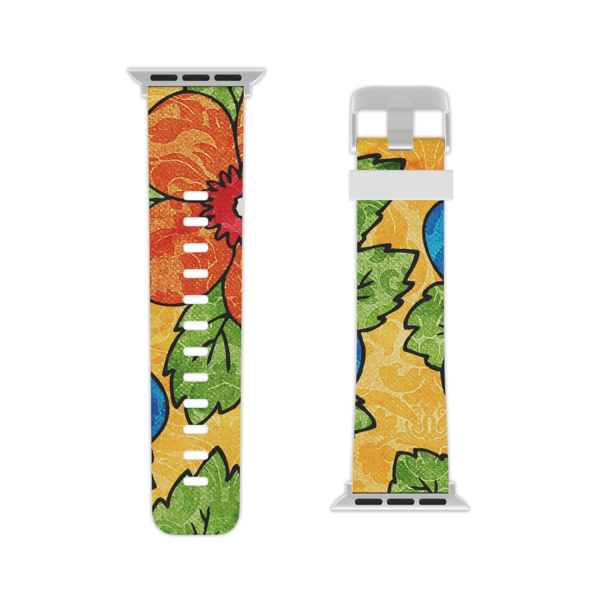 Groovy Yellow Floral Kl Watch Band for Apple Watch, Artsulli - Art is Long, Life is Short, Accessories, , , , , , , 