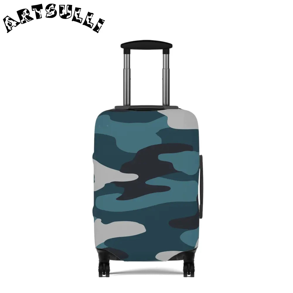JAKKOUTTHEBXX Blue Camouflage Luggage Cover JAKKOUTTHEBXX Artsulli