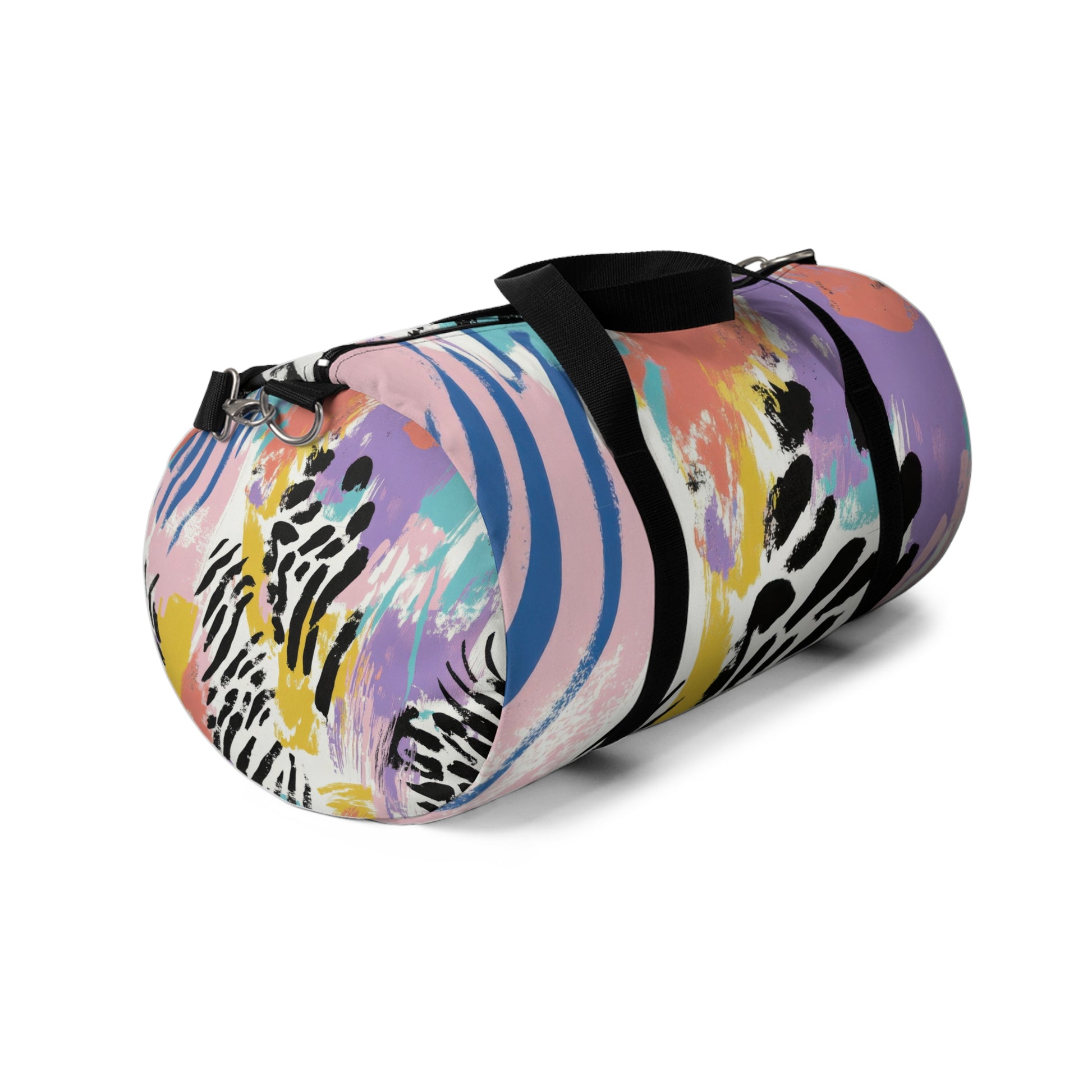 Wild Zebra Stripes x Paint Brush Strokes Multi-Color II Duffel Bag, Artsulli - Art is Long, Life is Short, Bags, , , , , , , 