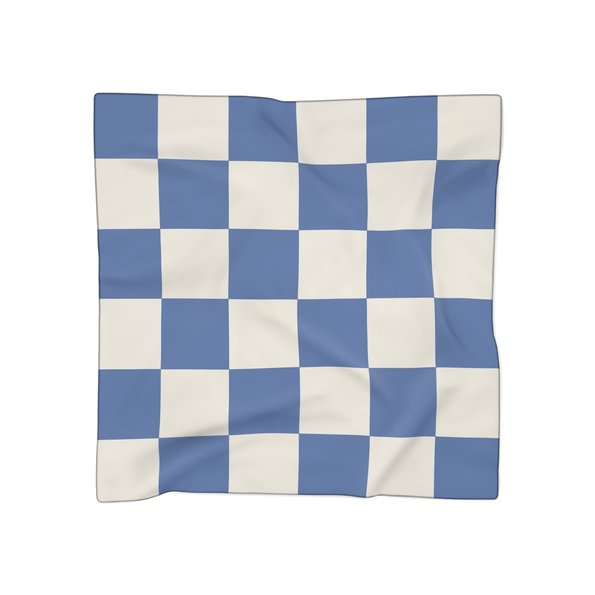 Checkerboard Blue Poly Scarf, Artsulli - Art is Long, Life is Short, Accessories, Color, Poly voile, Size, 25" × 25", , , 12354223737257516543