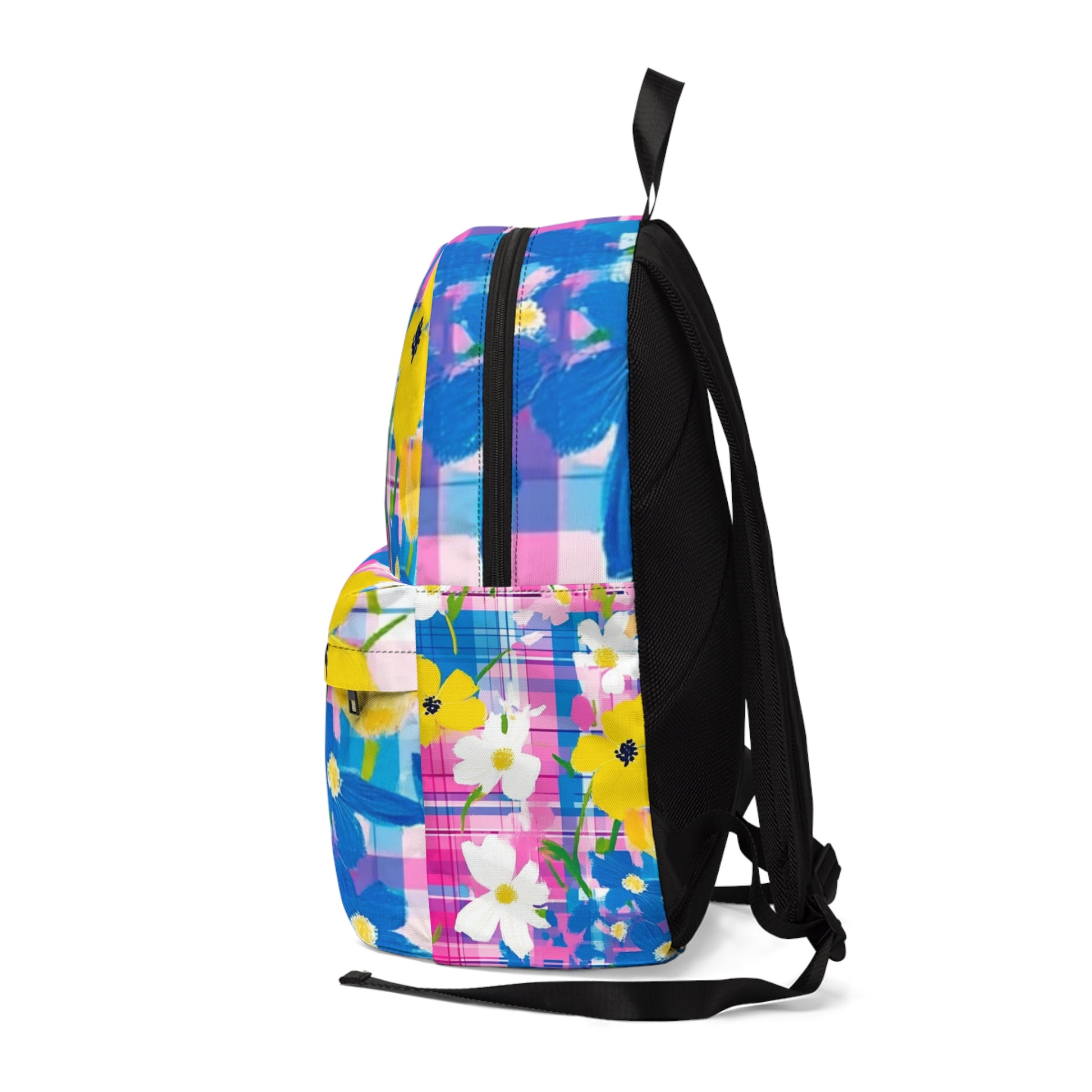 Plaid Garden Pink and Purple Unisex Classic Backpack, Artsulli - Art is Long, Life is Short, Bags, , , , , , , 