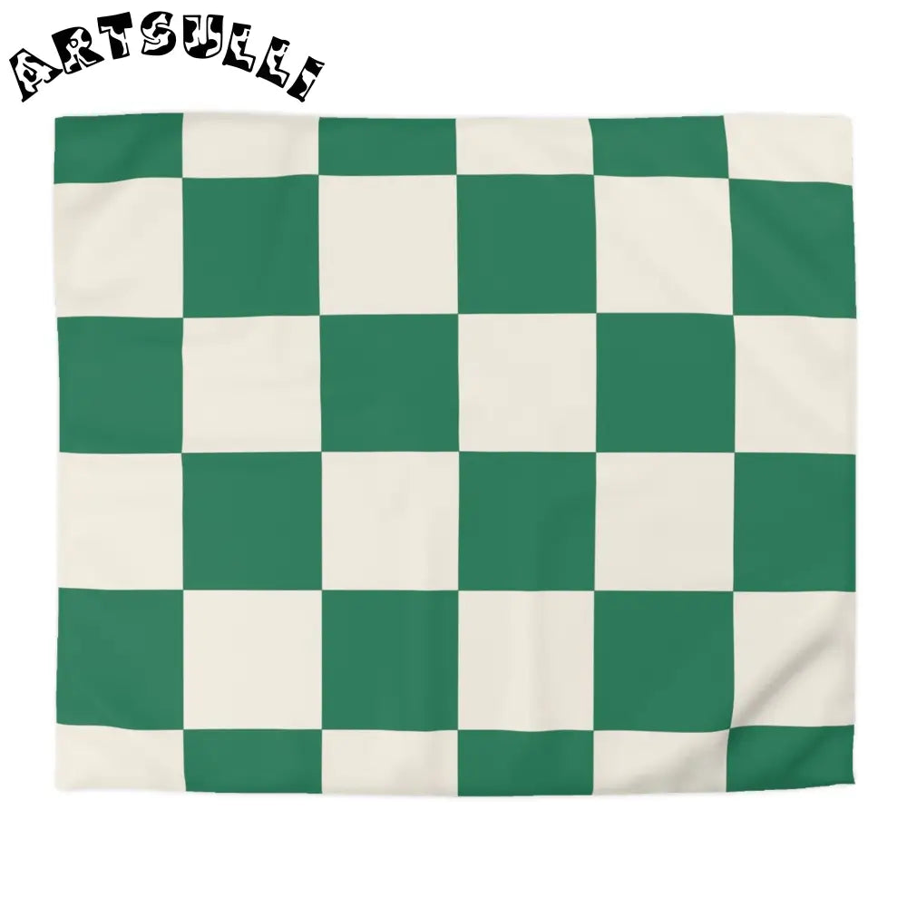 JAKKOUTTHEBXX Checkerboard Dark Green Microfiber Duvet Cover