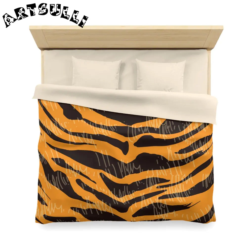 JAKKOUTTHEBXX Tiger Scratches Orange & Black Microfiber Duvet Cover