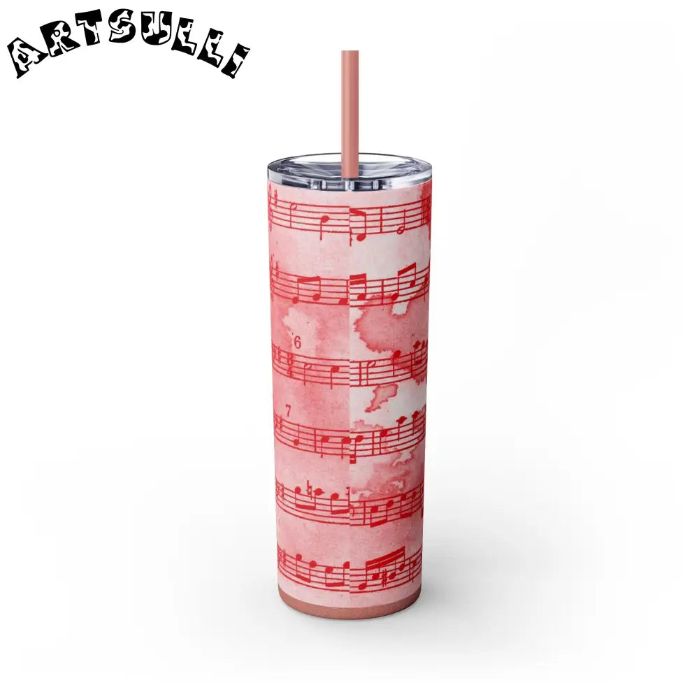 JAKKOUTTHEBXX Pink Musical Note Maars Skinny Tumbler 2025